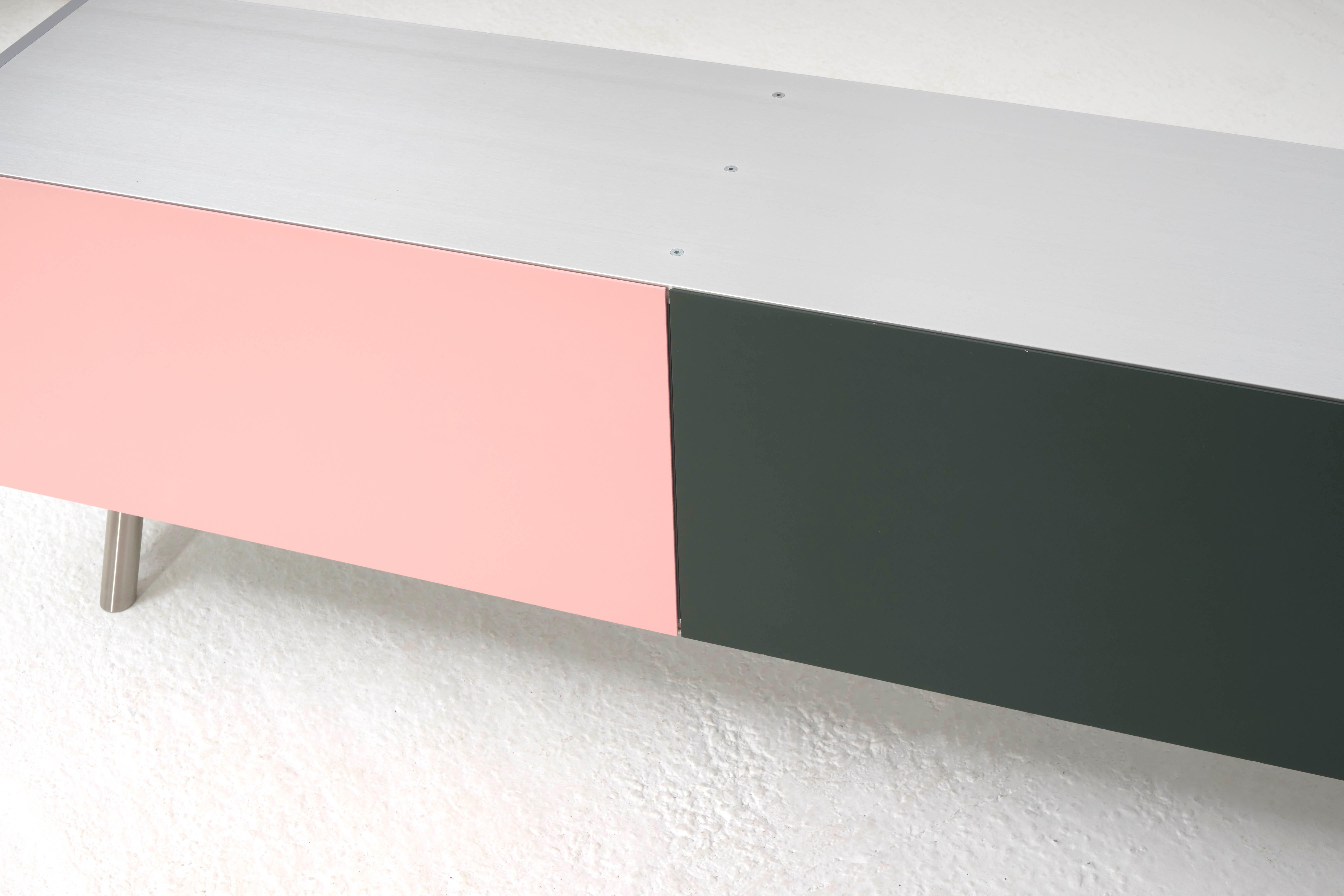 Post-Modern Vitra Kast Cabinet Sideboard in Pink and Dark Green by Maarten van Severen