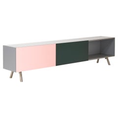 Vitra Kast Cabinet Sideboard in Pink and Dark Green by Maarten van Severen