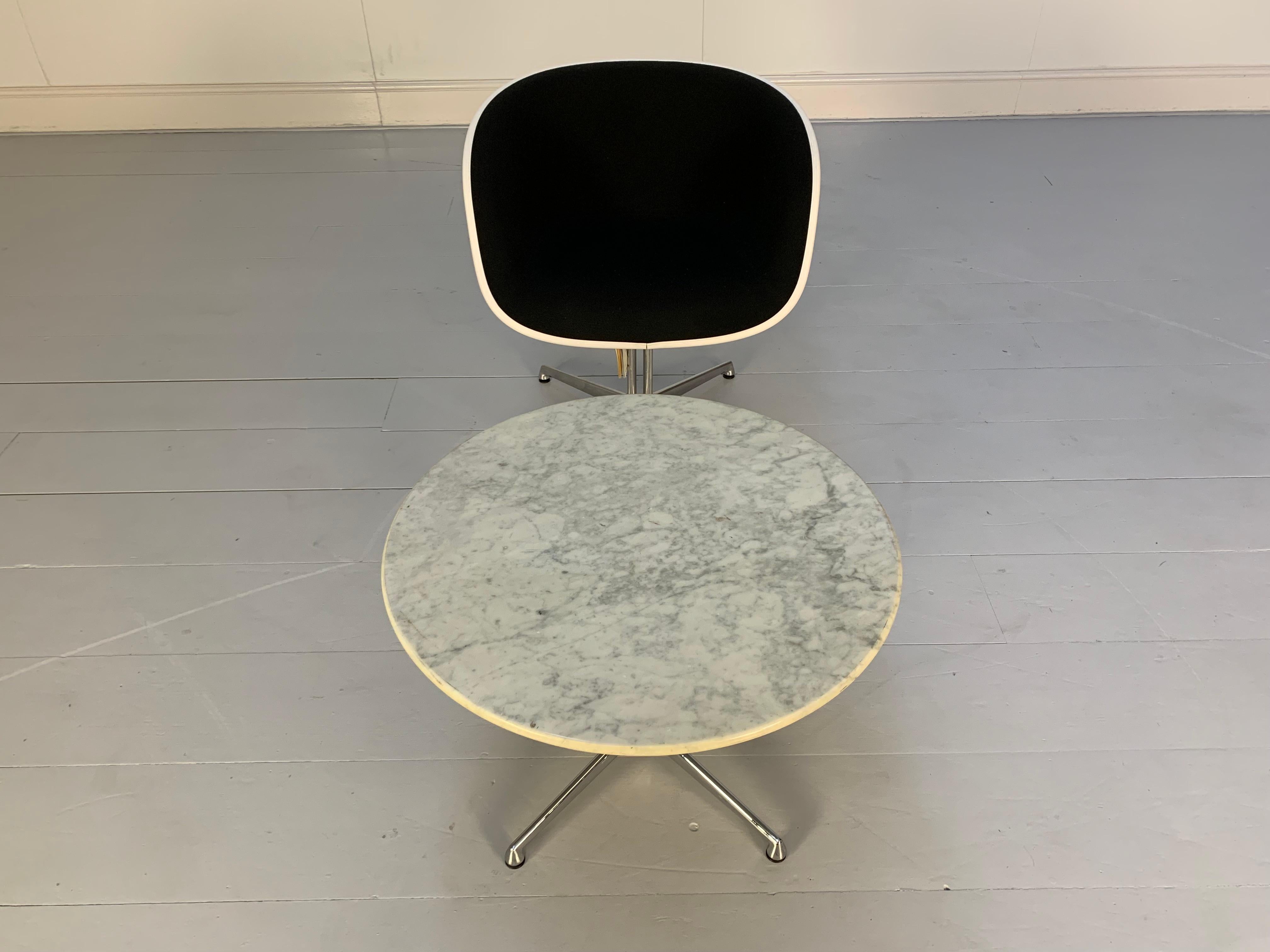 Vitra “La Fonda” Eames Chair & Marble Table in Black Hopsack For Sale 1
