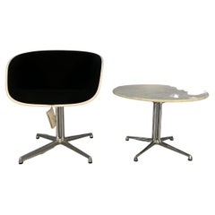 Vitra “La Fonda” Eames Chair & Marble Table in Black Hopsack