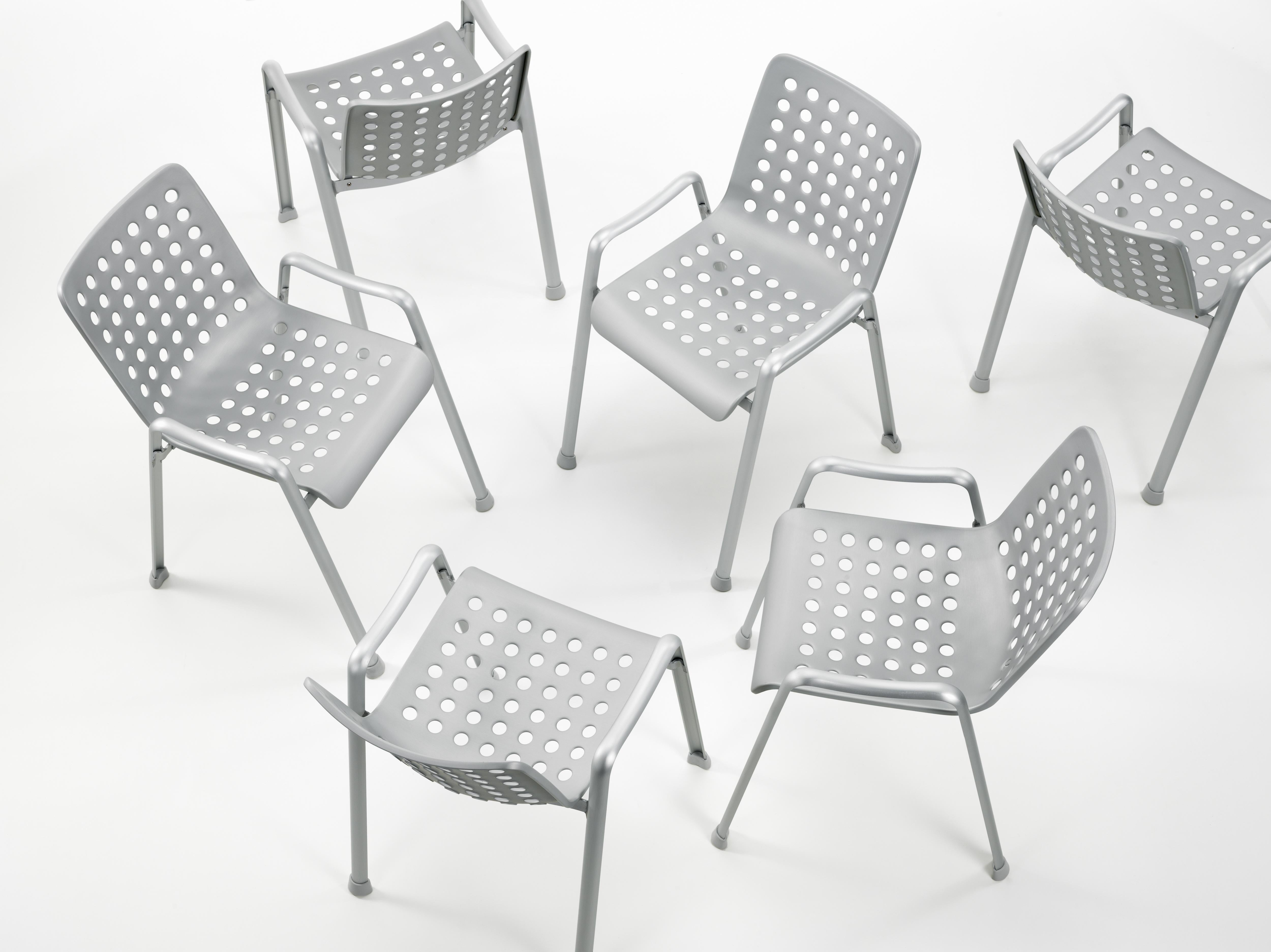 Vitra Landi Chair in Matte Anodized Aluminum by Hans Coray For Sale at