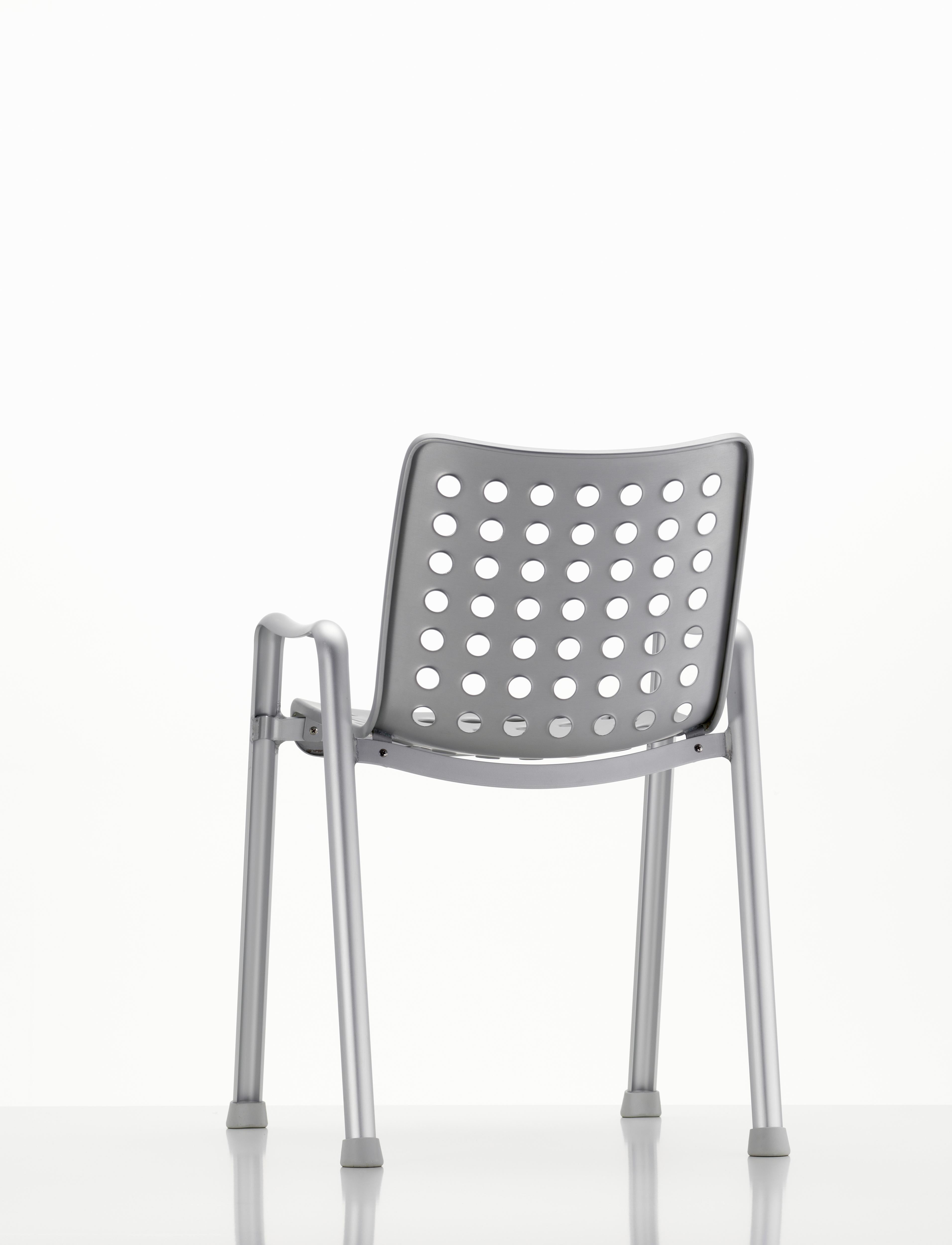 Swiss Vitra Landi Chair in Matte Anodized Aluminum by Hans Coray For Sale