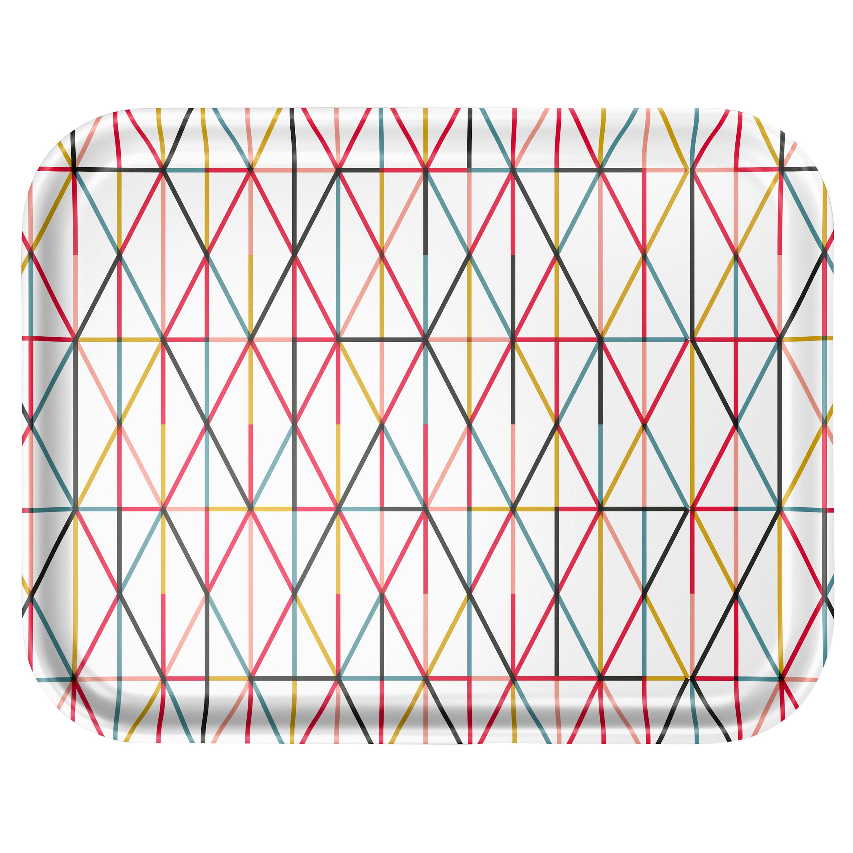 Vitra Large Classic Tray in Multicolor Grid Pattern by Alexander Girard For Sale