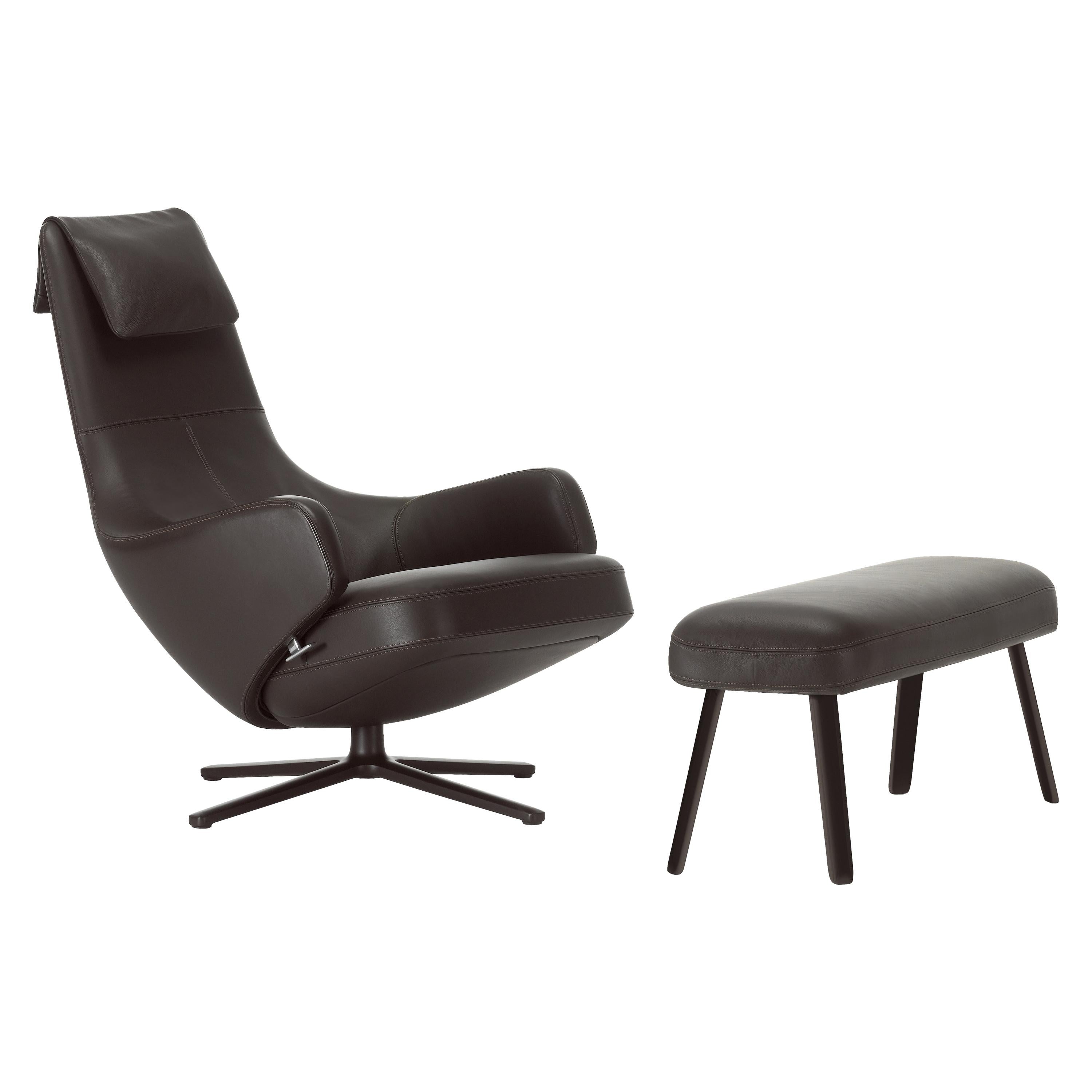 Vitra Repos & Large Panchina in Chocolate Leather by Antonio Citterio For Sale