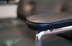 Vitra Lobby Chair Eames Black Leather Swivel Base