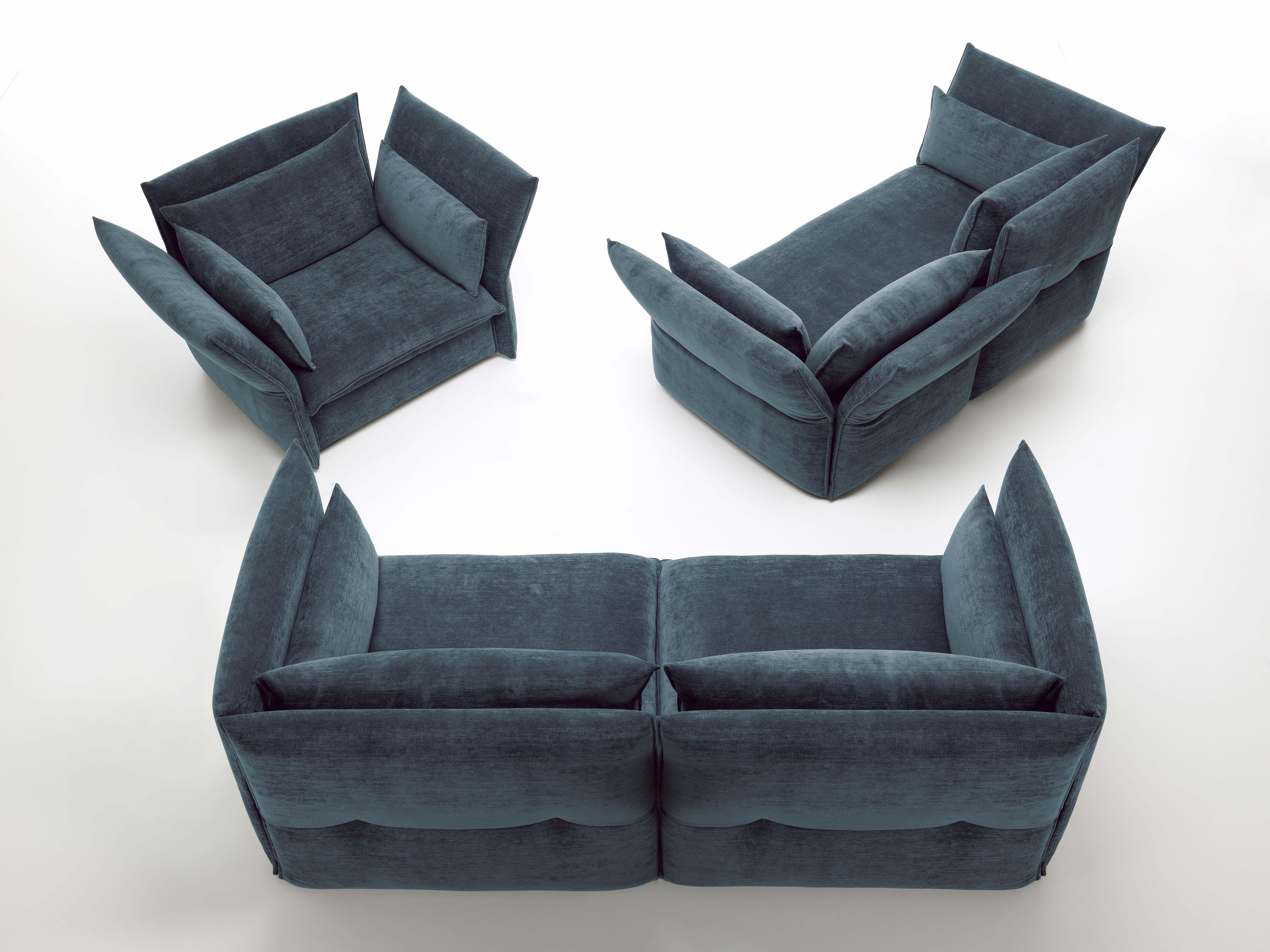 Vitra Mariposa 2-1/2 Seat Sofa in Blue Grey Shades by Edward Barber & Jay im Angebot 6