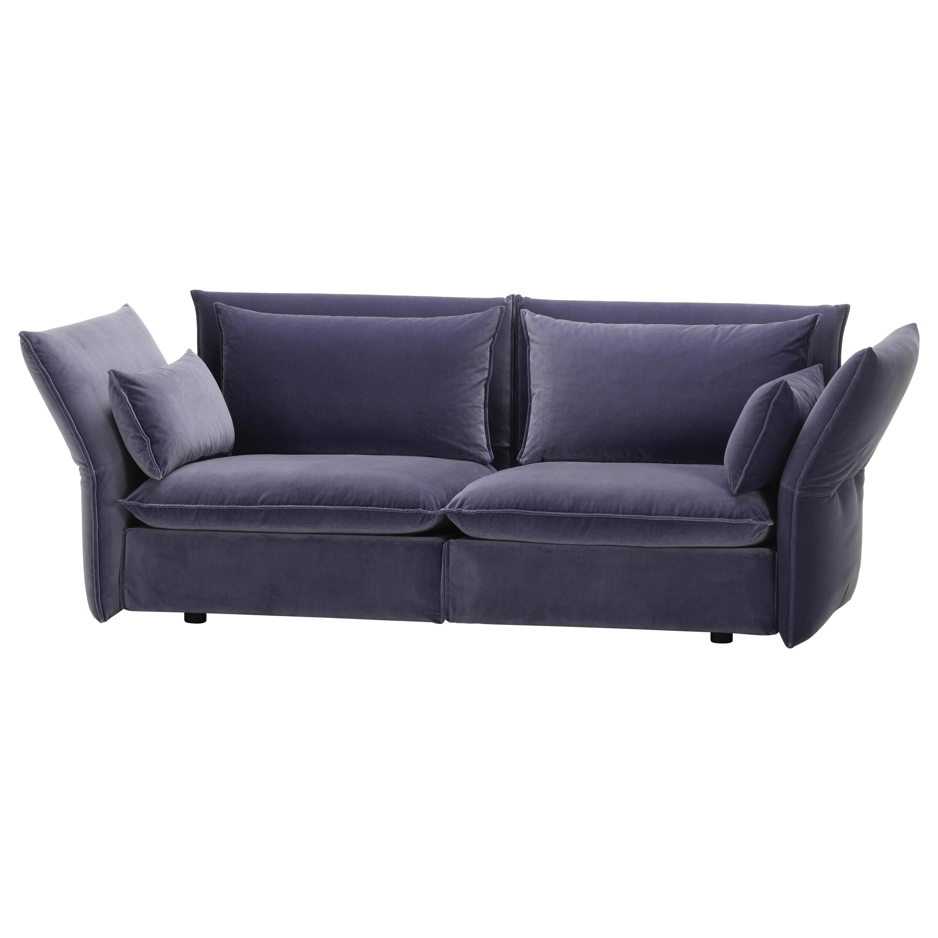 Vitra Mariposa 2-1/2 Seat Sofa in Blue Grey Shades by Edward Barber & Jay For Sale