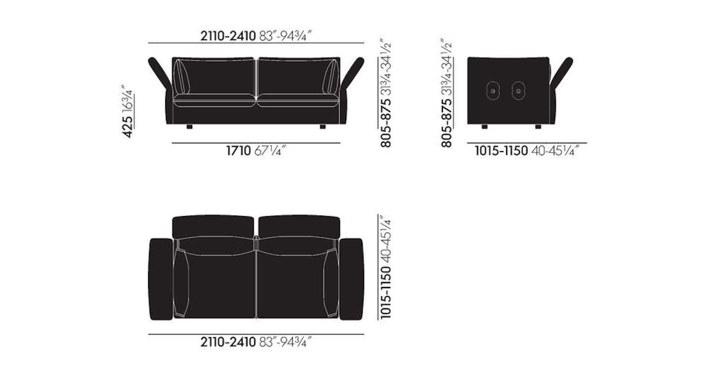 Modern Vitra Mariposa 2 1/2-Seat Sofa in Lemon Iroko2 by Edward Barber & Jay Osgerby For Sale