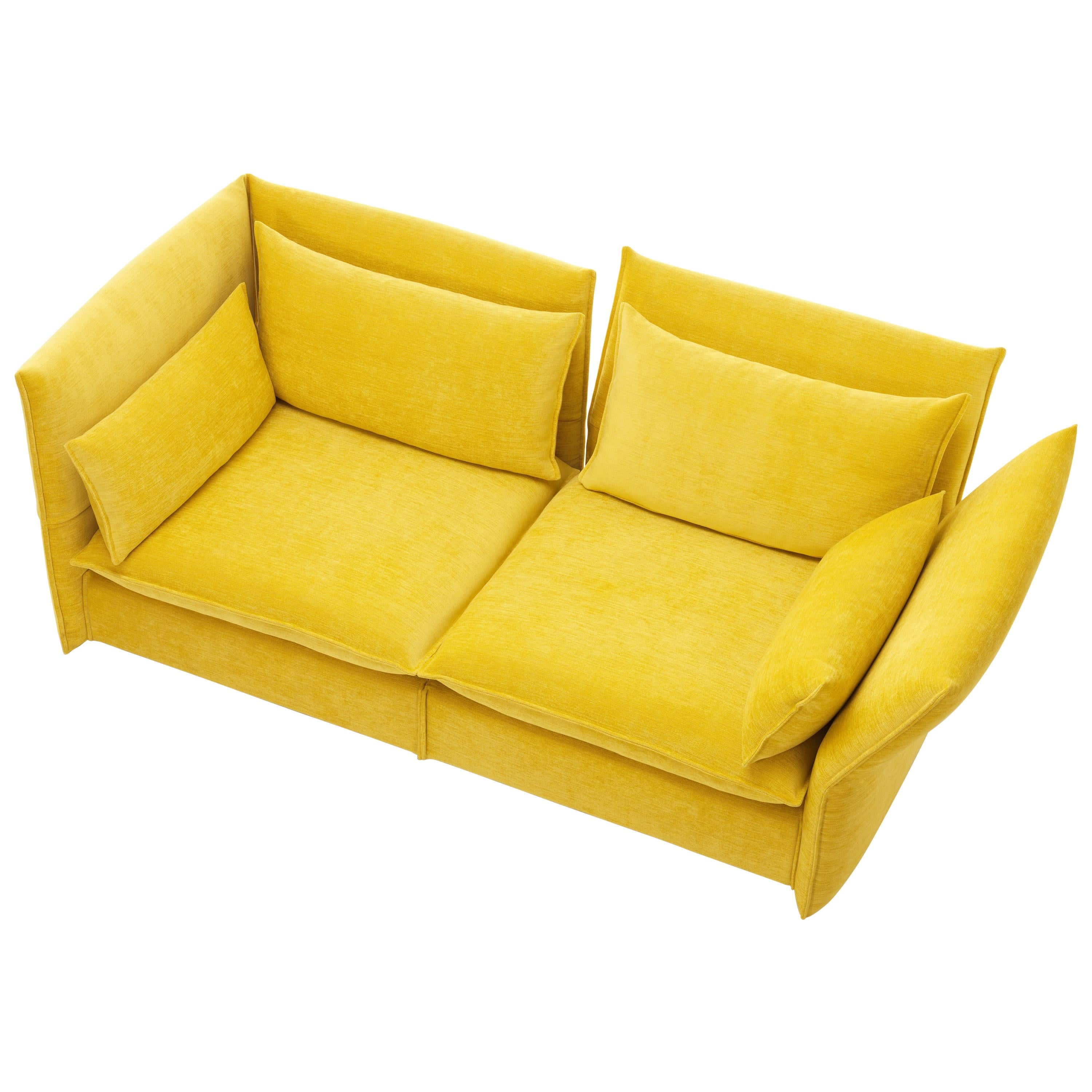 Vitra Mariposa 2 1/2-Seat Sofa in Lemon Iroko2 by Edward Barber & Jay Osgerby For Sale
