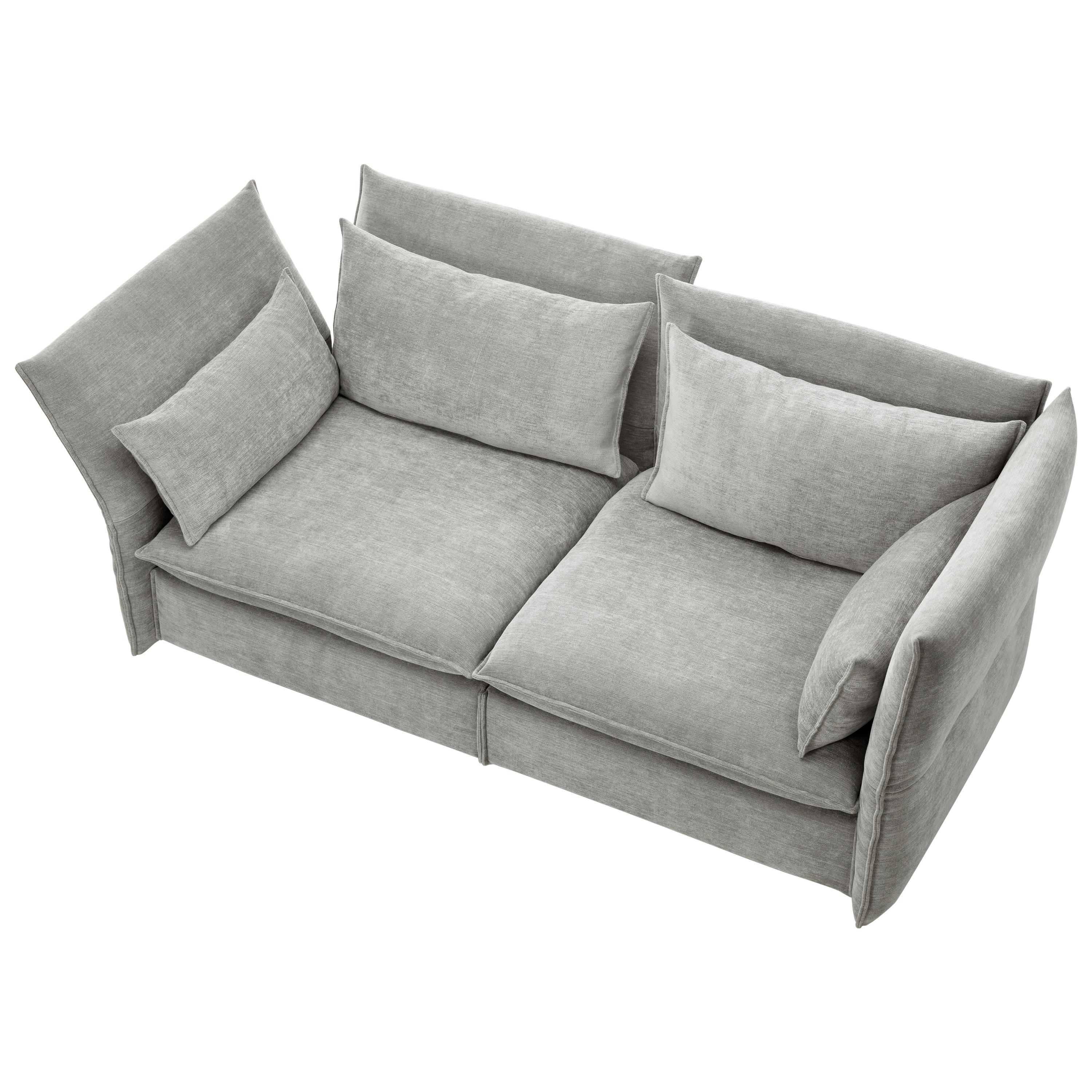 Vitra Mariposa 2 1/2-Seat Sofa in Silver Grey by Edward Barber & Jay Osgerby For Sale