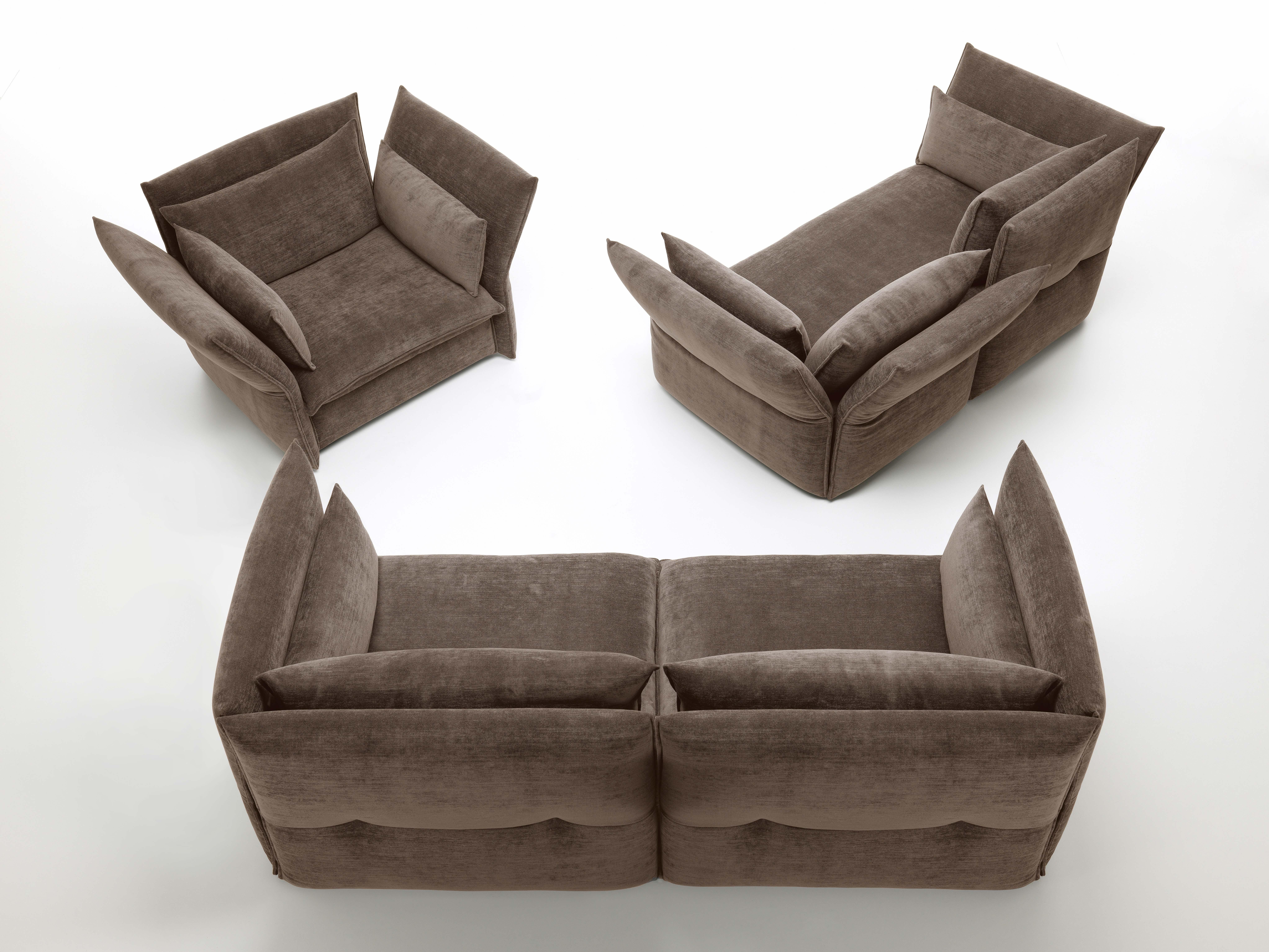 Vitra Mariposa 2-Seat Sofa in Sand & Avocado Credo by Edward Barber & Jay For Sale 7