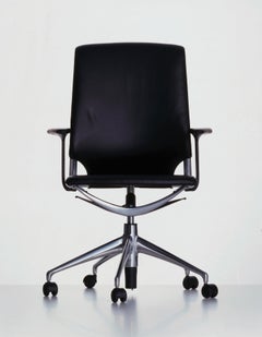 Vitra Meda Chair in Black Leather by Alberto Meda