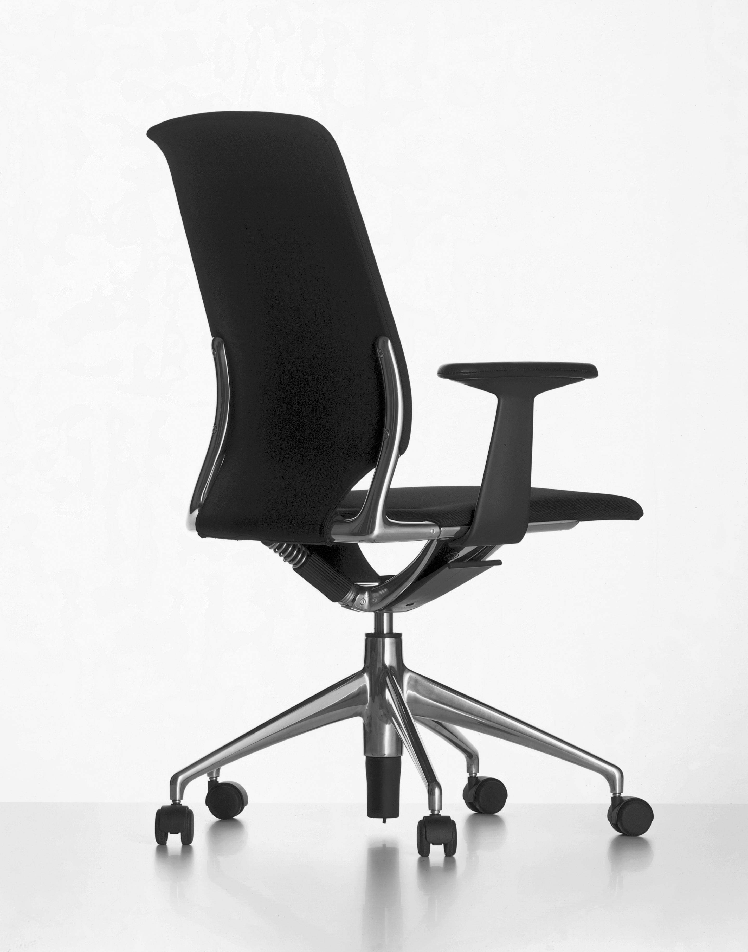 Vitra Meda-Stuhl aus schwarzem Leder von Alberto Meda (Schweizerisch)