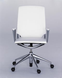 Vitra Meda Chair in Snow Leather by Alberto Meda