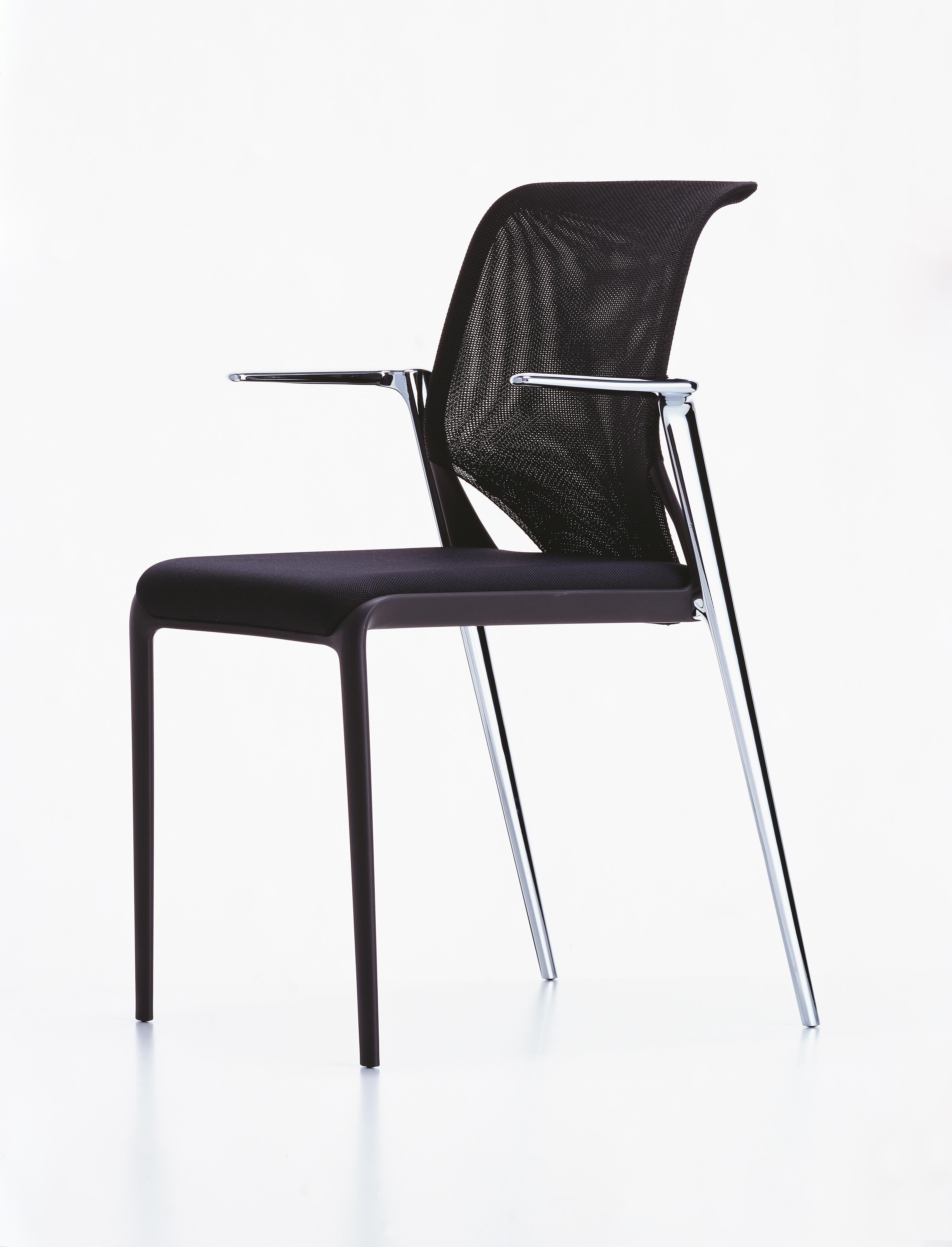Slim Chair aus schwarzem Nova und Chrombeinen von Alberto Meda, Vitra (Moderne) im Angebot