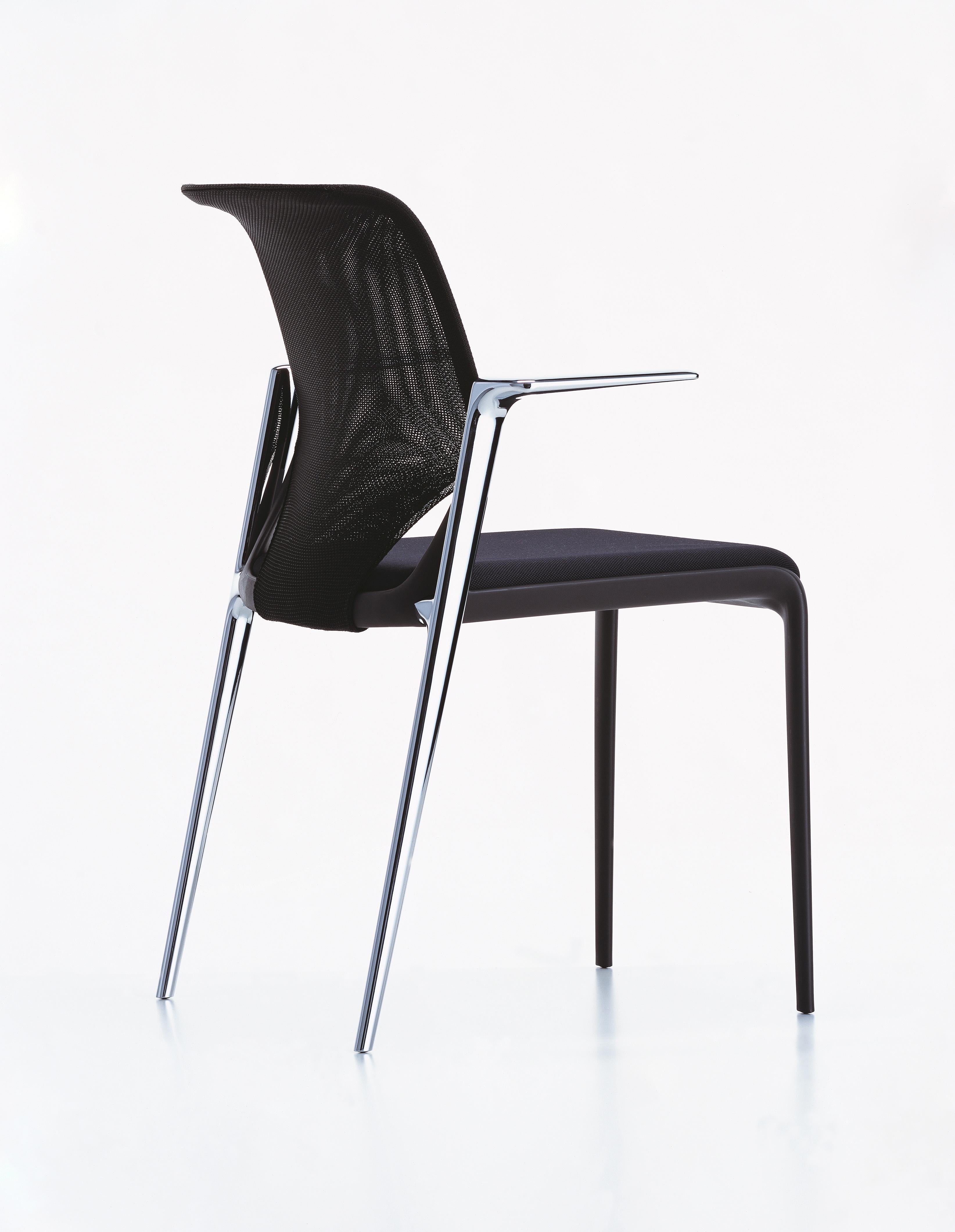 Slim Chair aus schwarzem Nova und Chrombeinen von Alberto Meda, Vitra (Schweizerisch) im Angebot