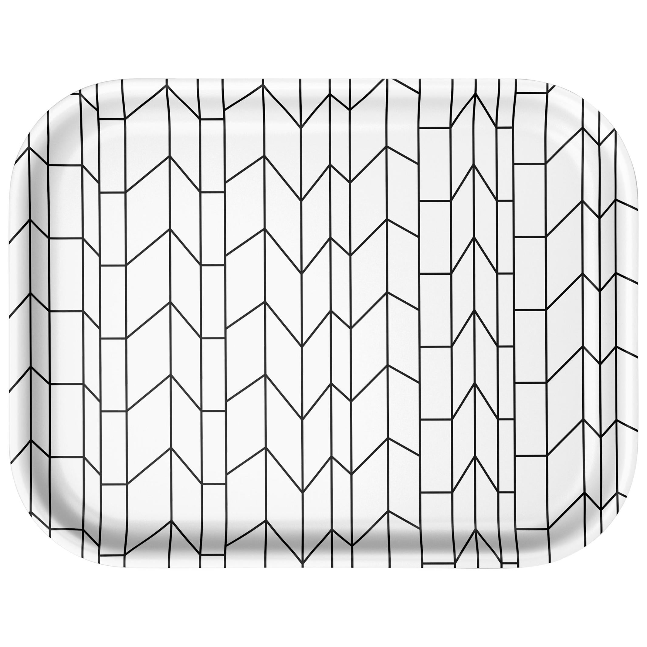 Vitra Medium Classic Tray in Black & White Graph Pattern by Alexander Girard For Sale