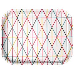 Vitra Medium Classic Tray in Multi-Color Grid Pattern by Alexander Girard