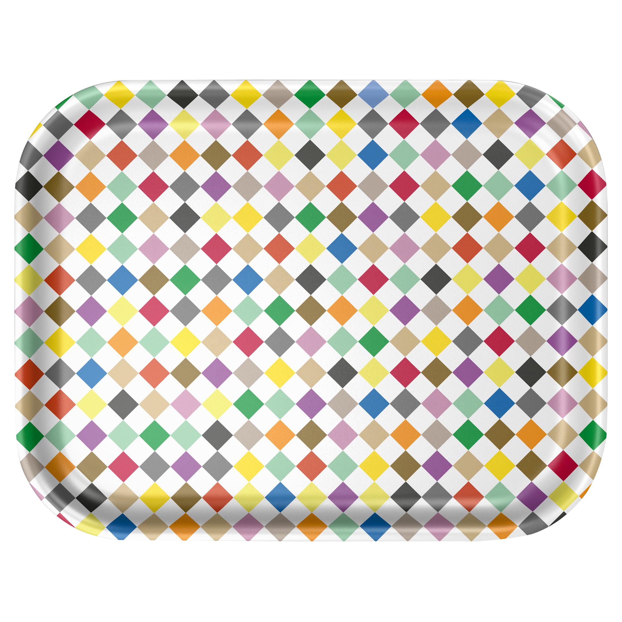 Vitra Medium Classic Tray in Multicolor Diamond Pattern by Alexander Girard For Sale