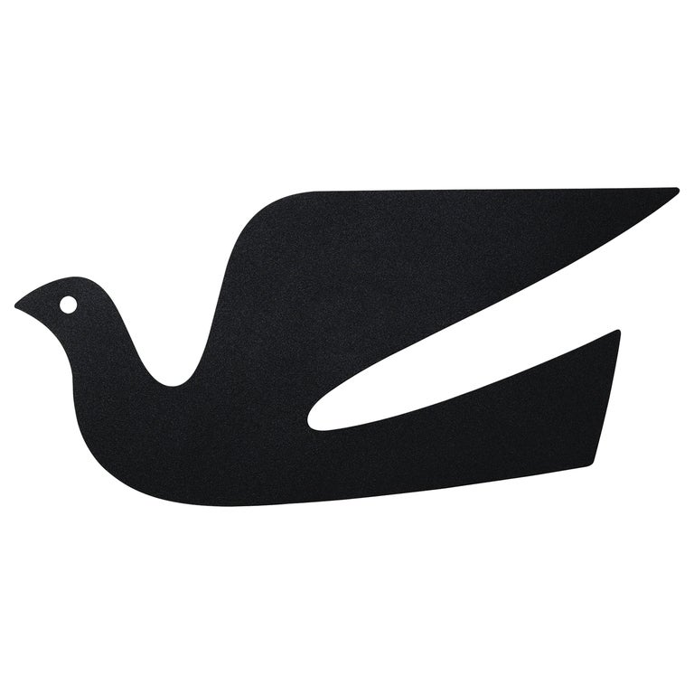 Vitra Metal Wall Relief Dove in Black by Alexander Girard For Sale