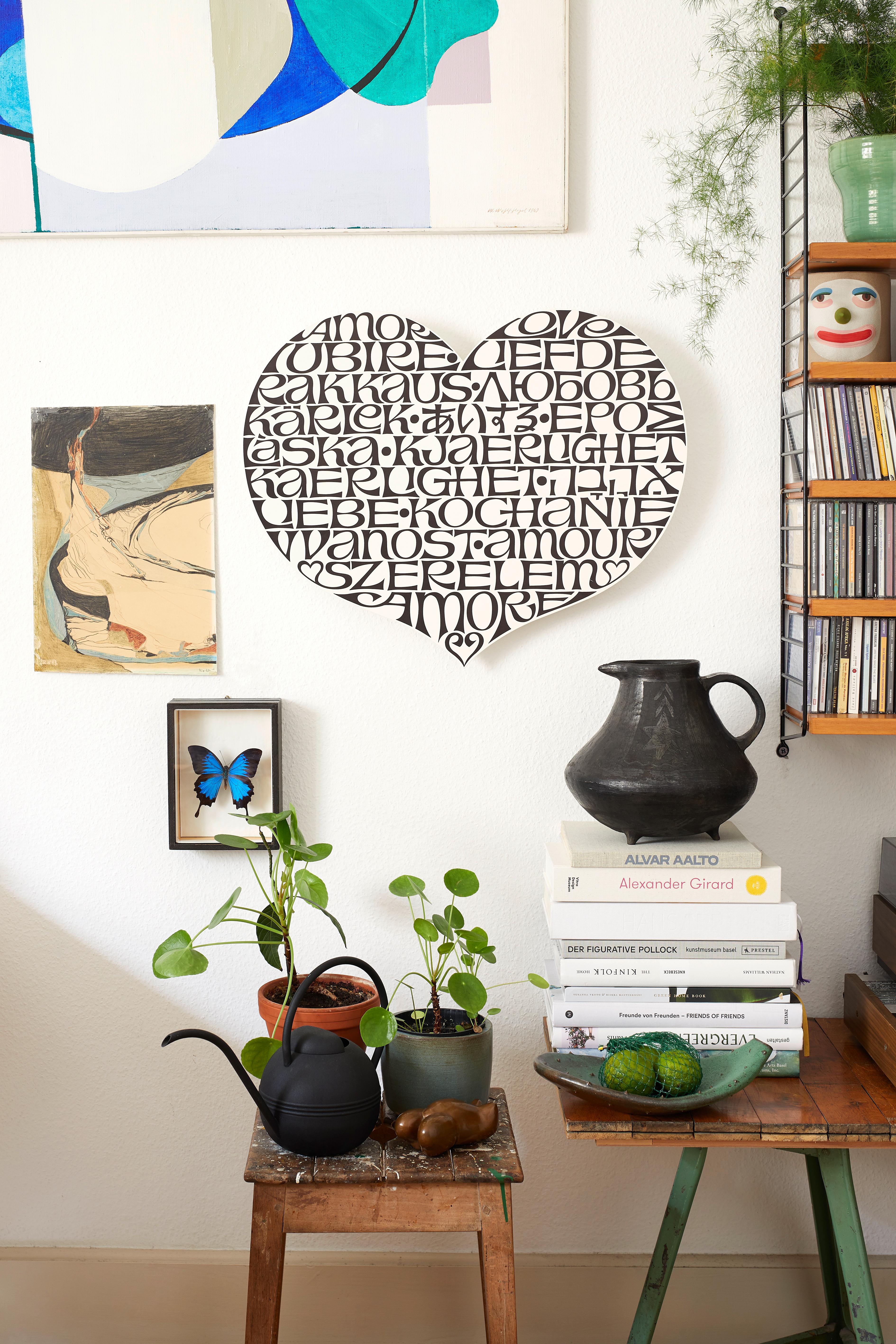 Modern Vitra Metal Wall Relief International Love Heart by Alexander Girard For Sale