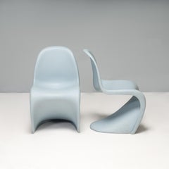 Sedie Panton di Verner Panton, set di 2, Vitra Mid-Century Modern Light Blue