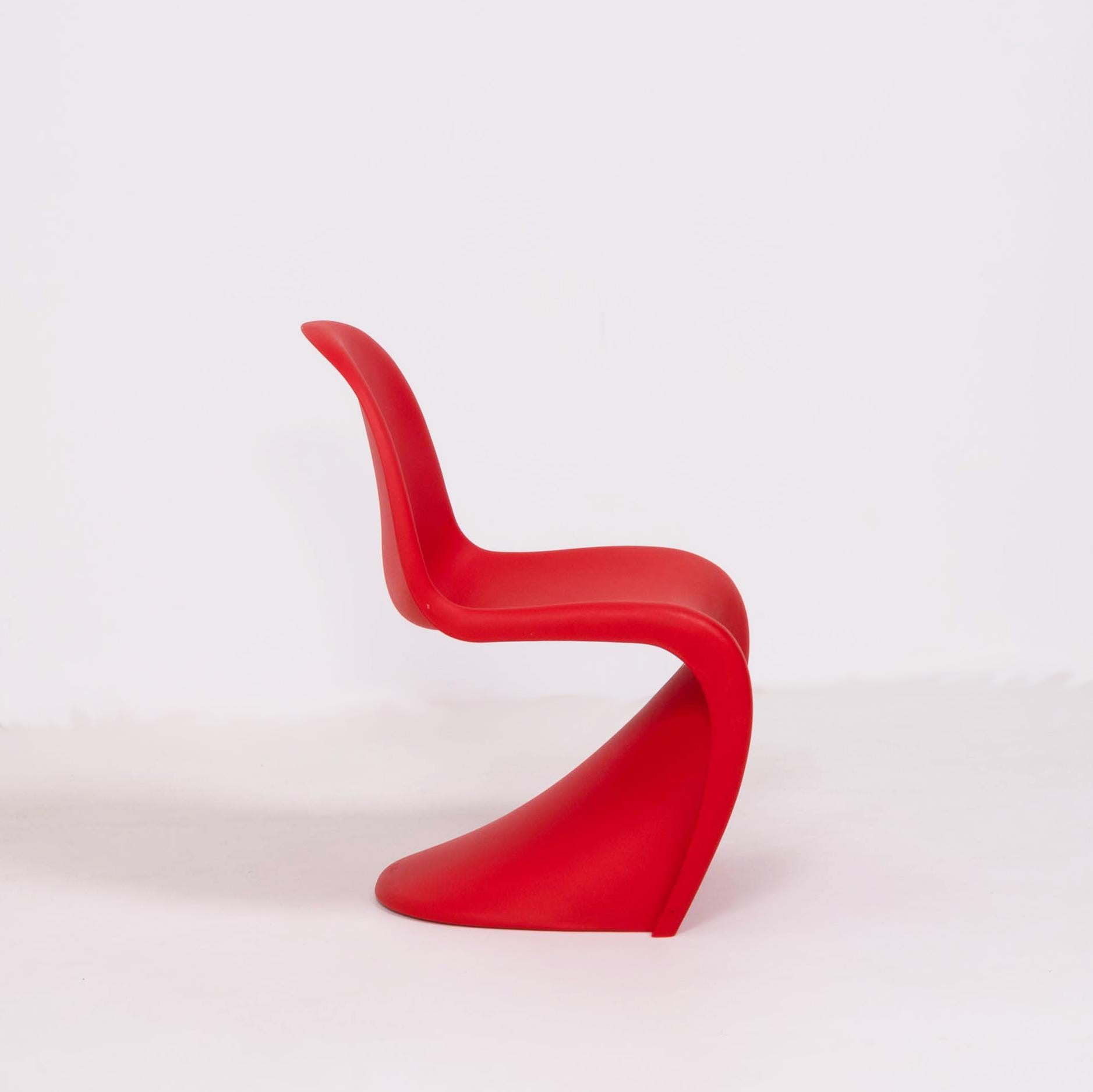 Swiss Vitra Mid-Century Modern Red Panton Chairs by Verner Panton