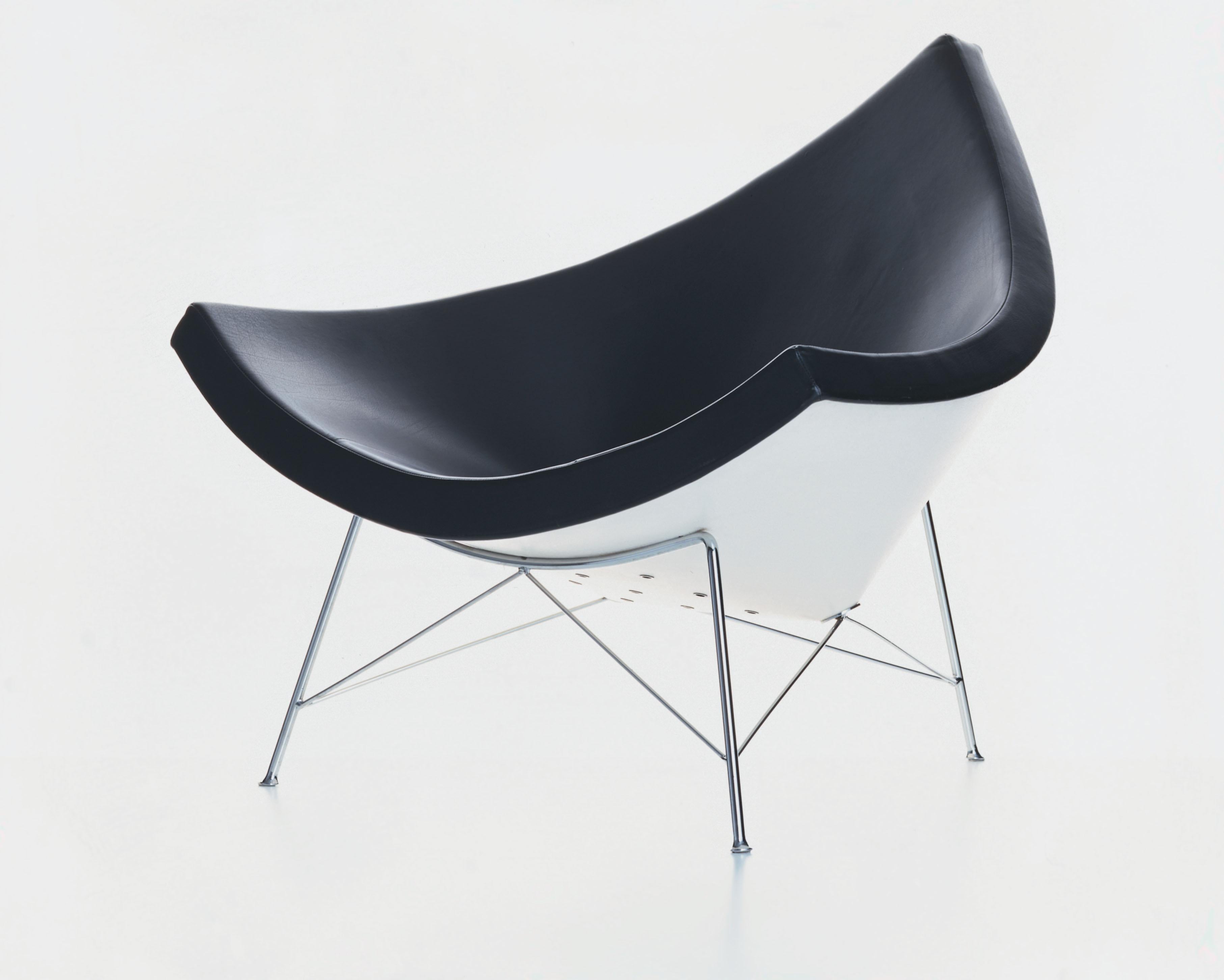 Swiss Vitra Miniature Coconut Chair in Black with Chrome Legs by George Nelson For Sale