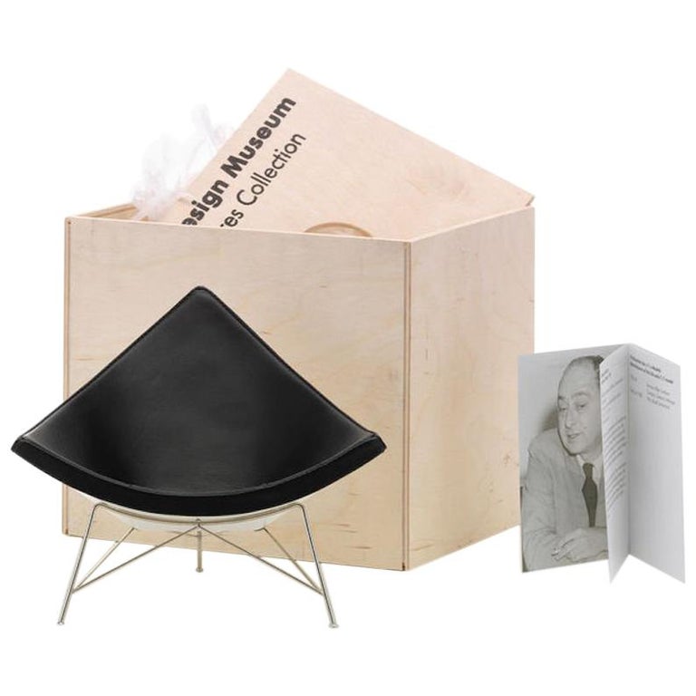 Vitra Miniature Coconut Chair in Black with Chrome Legs by