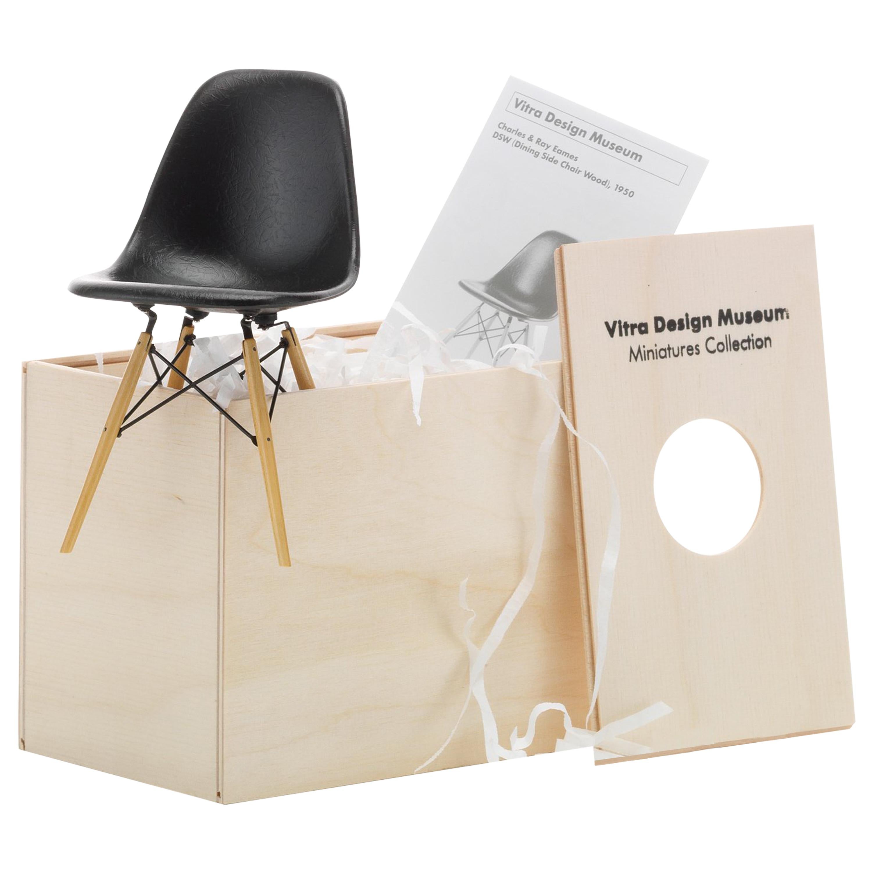 Vitra Miniature DSW Chair in Black by Charles & Ray Eames For Sale