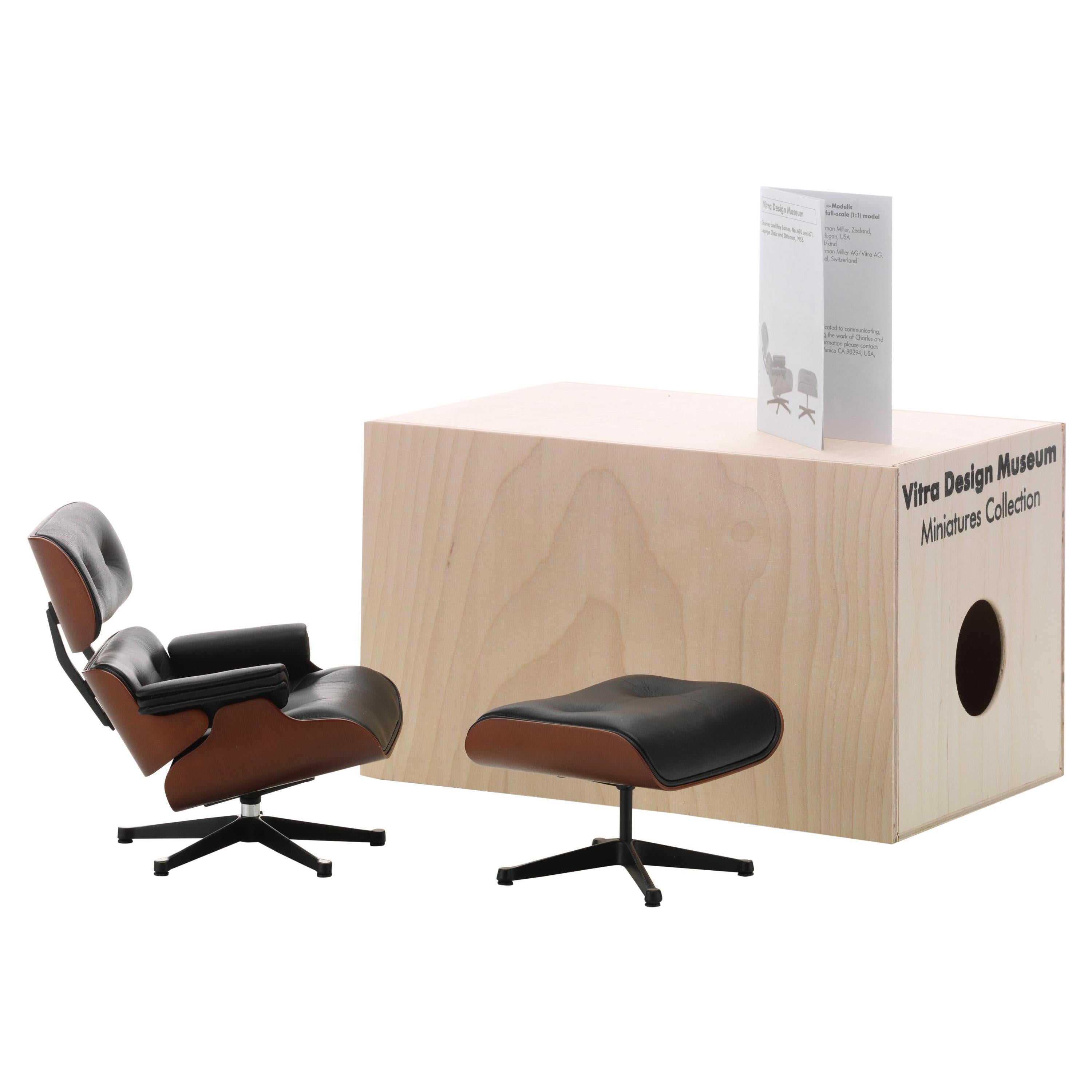 Vitra Miniature Lounge Chair and Ottoman by Charles & Ray Eames For Sale