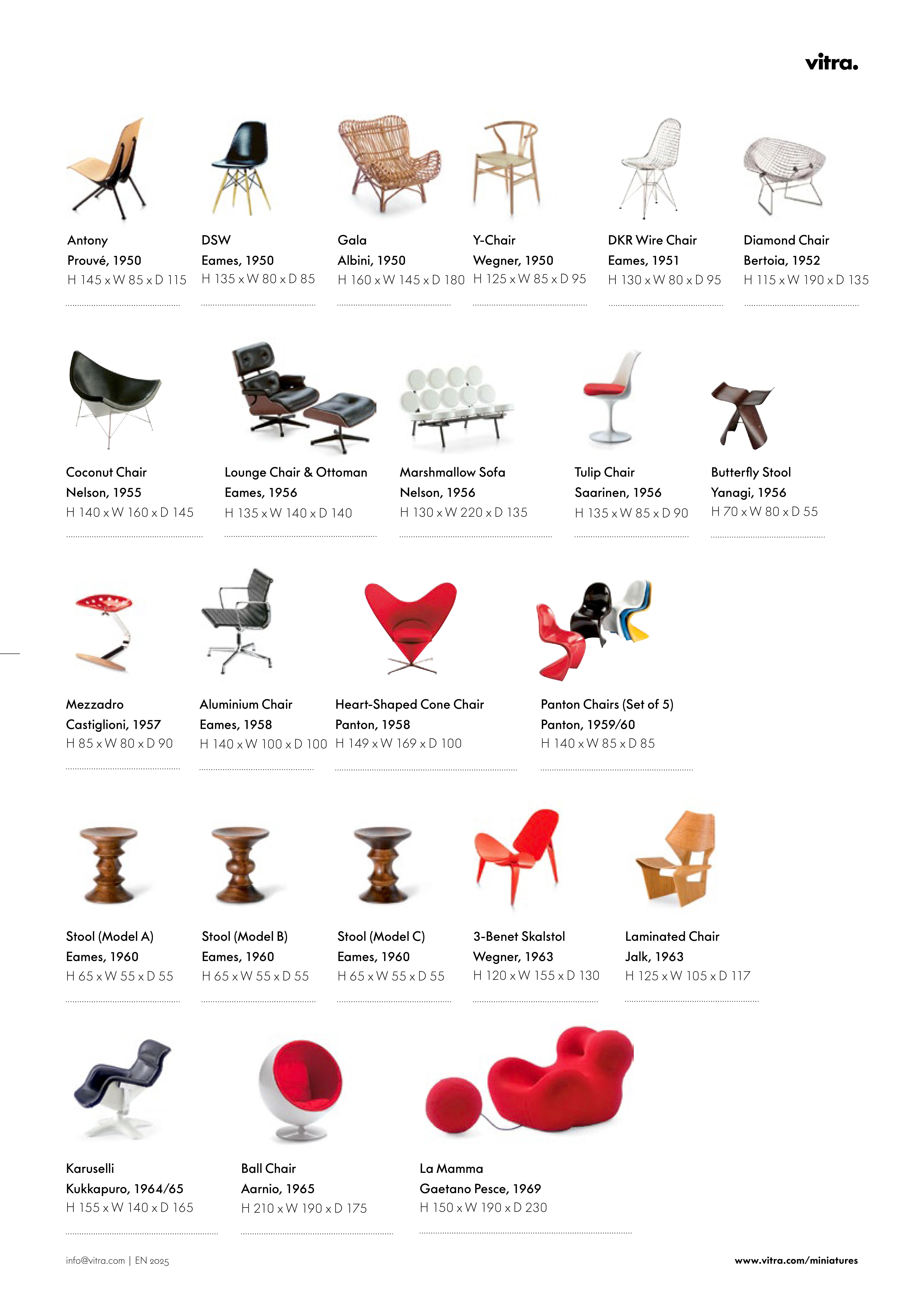 Vitra Miniature Chair Rood Blauwe Stoel by Gerrit Rietveld Designed in 1918 1