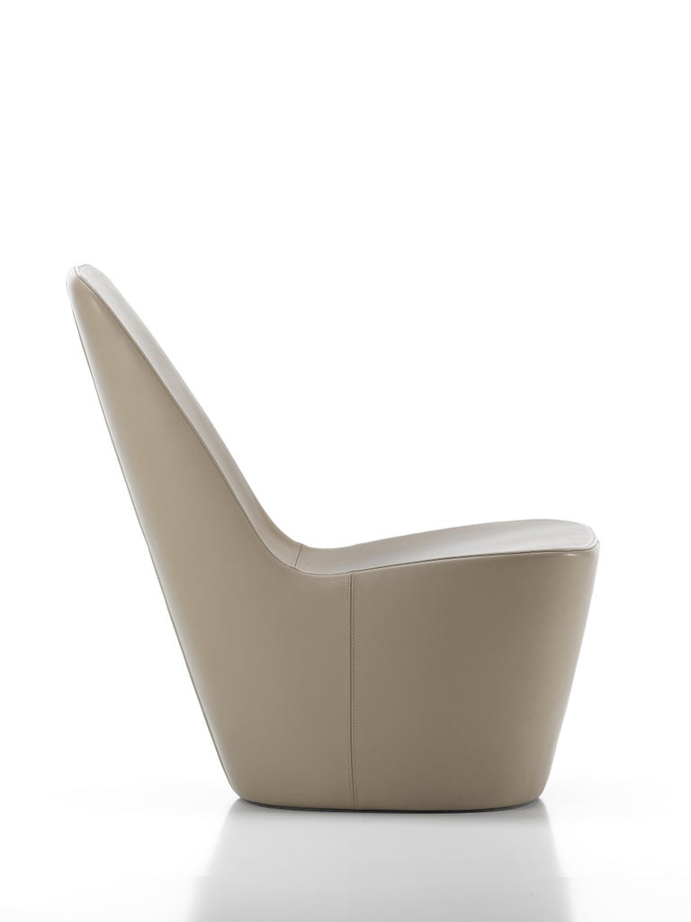 Vitra Monopod Chair in Sand Leather by Jasper Morrison For Sale at 1stDibs