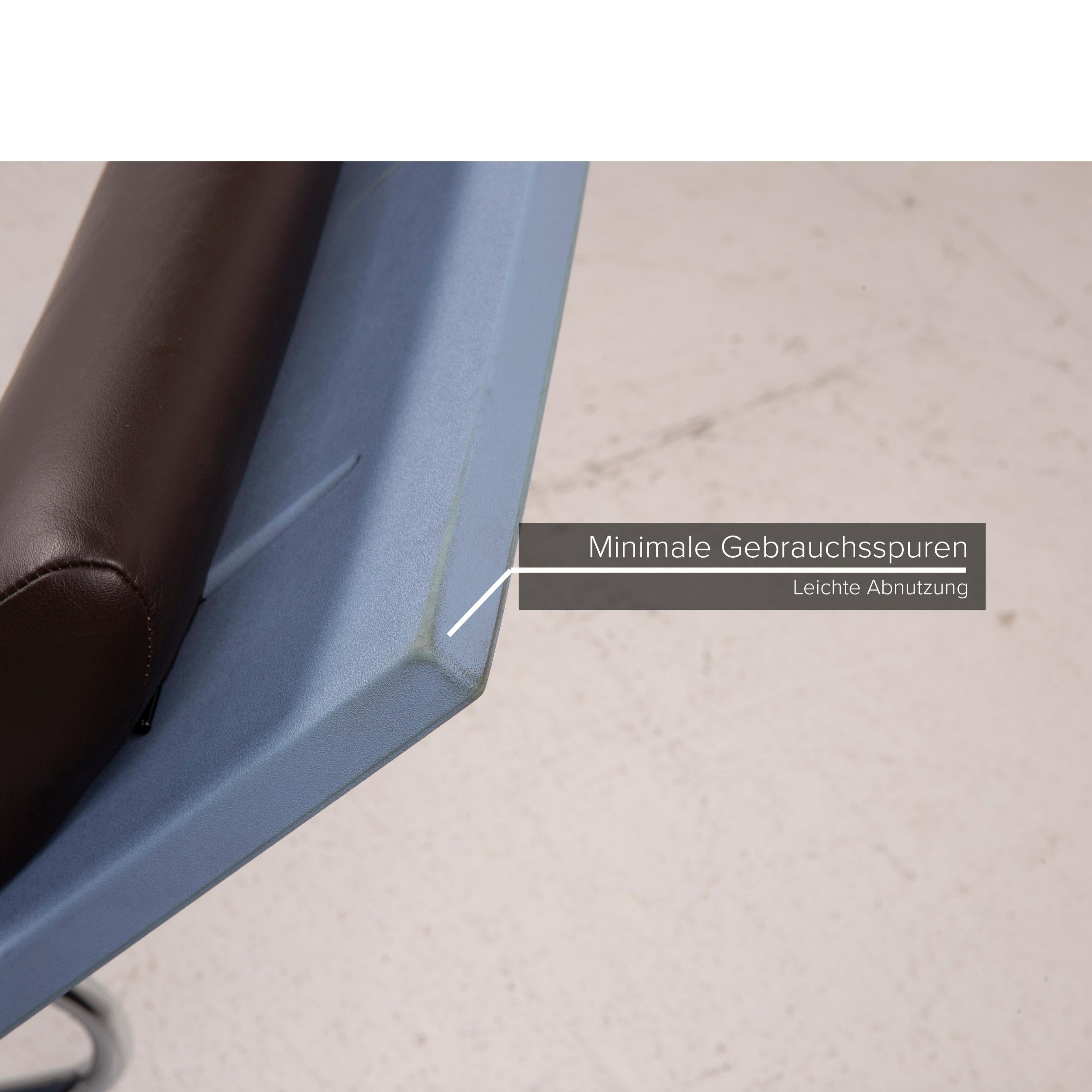 Vitra MVS Chaise Polyethuran Lounger Blue Ice Blue Stainless Steel In Good Condition For Sale In Cologne, DE