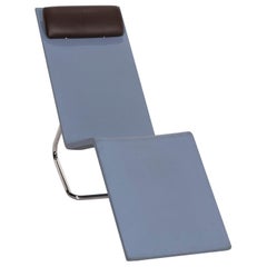 Vitra MVS Chaise Polyethuran Lounger Blue Ice Blue Stainless Steel