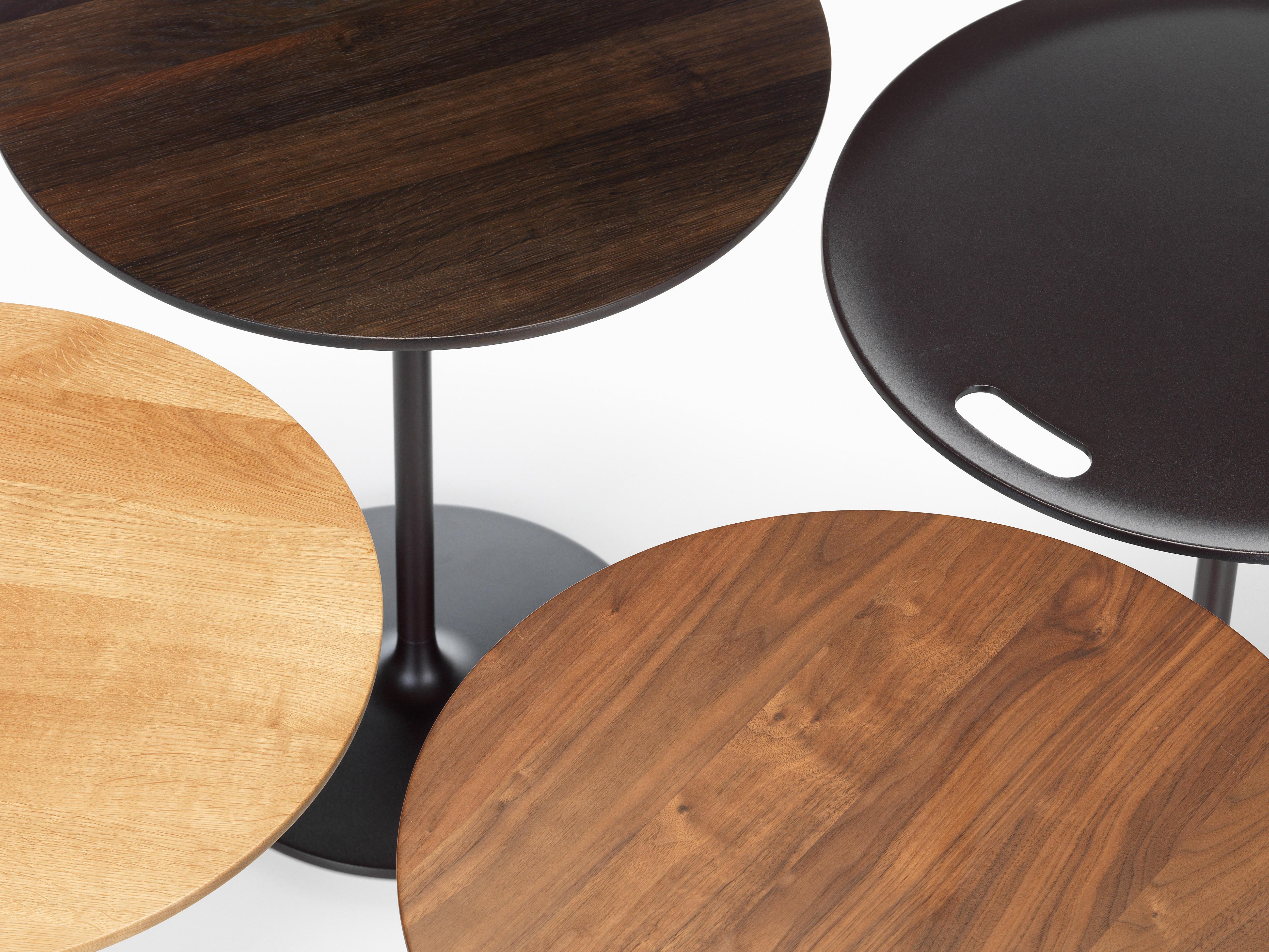 These products are only available in the United States.

 The occasional tables by Jasper Morrison have an understated look and come in three heights – ranging from a low side table to a standard serving table. They have round, bevelled-edge tops