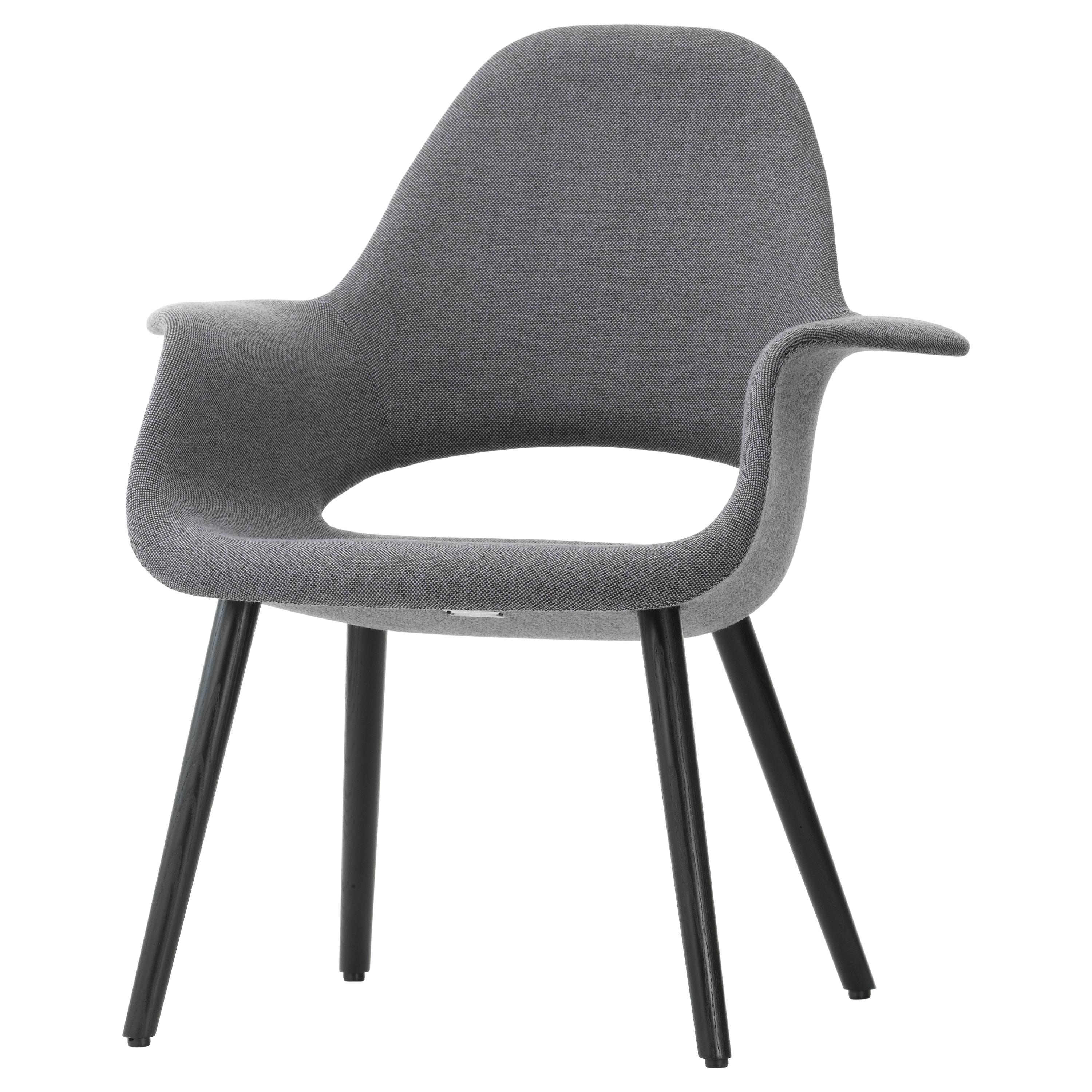Vitra Organic Chair in Dark Blue & Ivory Hopsak by Charles Eames & Eero Saarinen im Angebot
