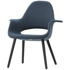 Vitra Organic Chair in Ice Blue & Brown by Charles Eames & Eero Saarinen