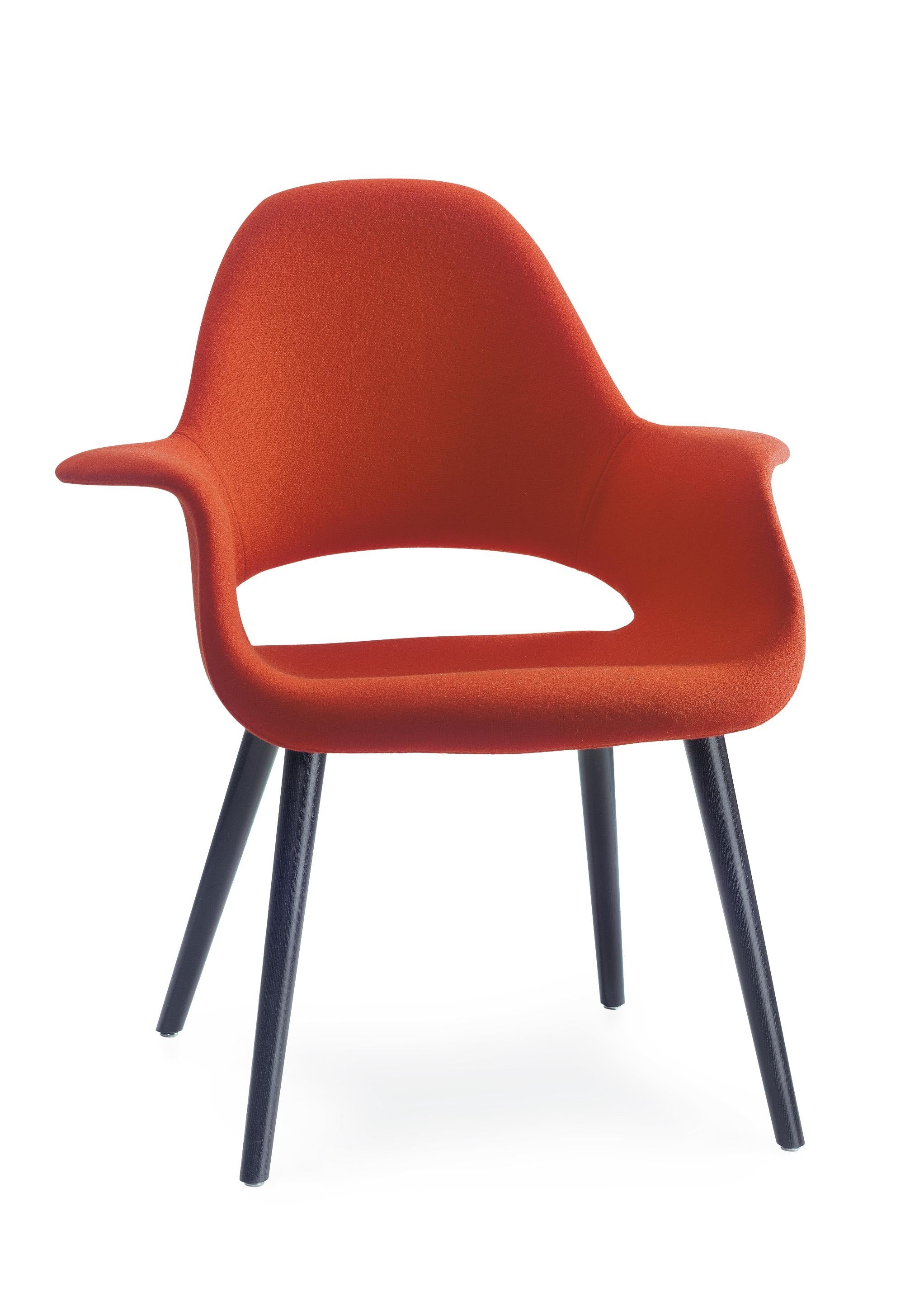 Vitra Organic Chair in Red Tonus & Black Ash by Charles Eames & Eero Saarinen (Moderne) im Angebot
