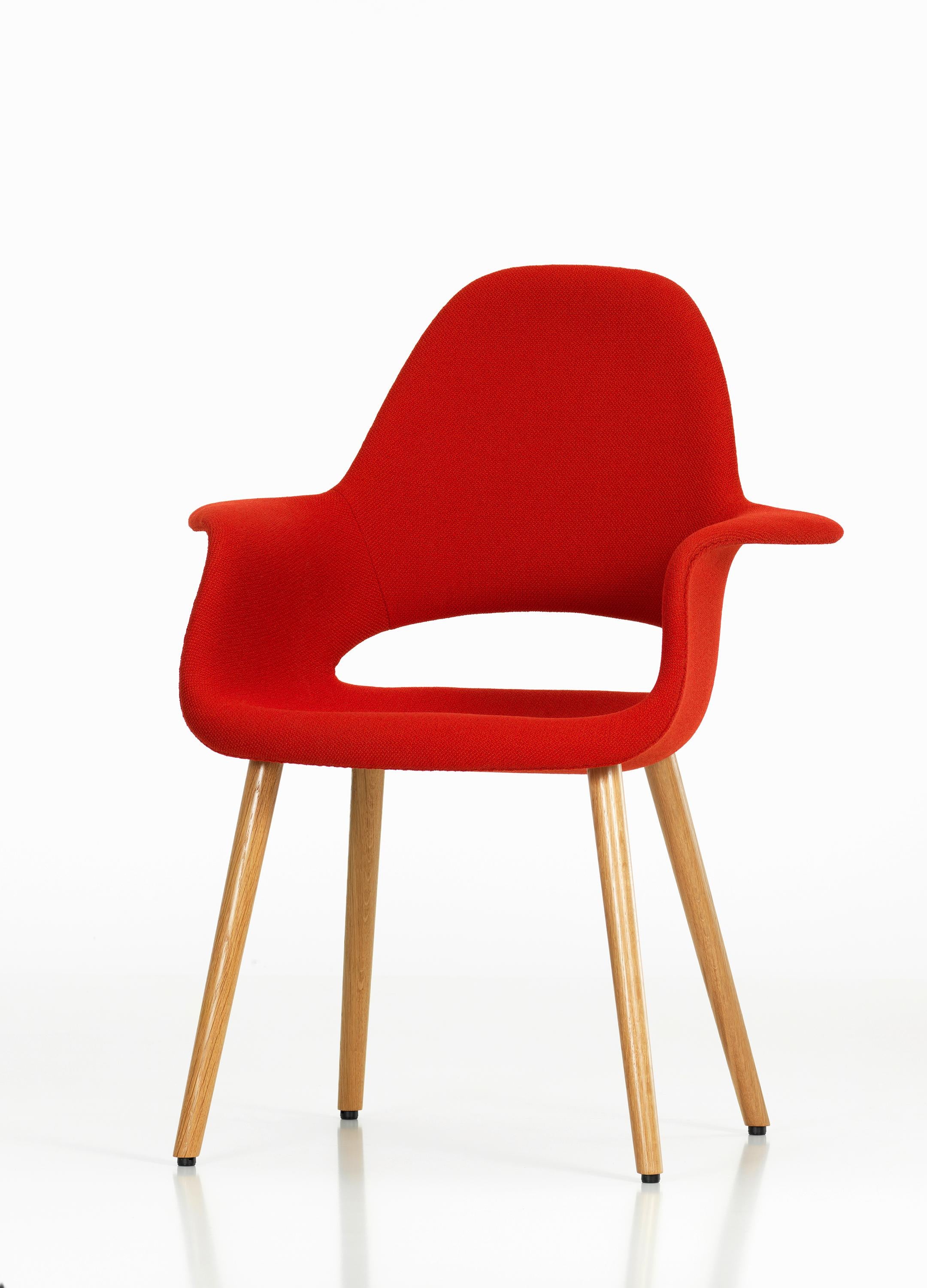 Swiss Vitra Organic Conference Chair in Red Chilli by Charles Eames & Eero Saarinen For Sale