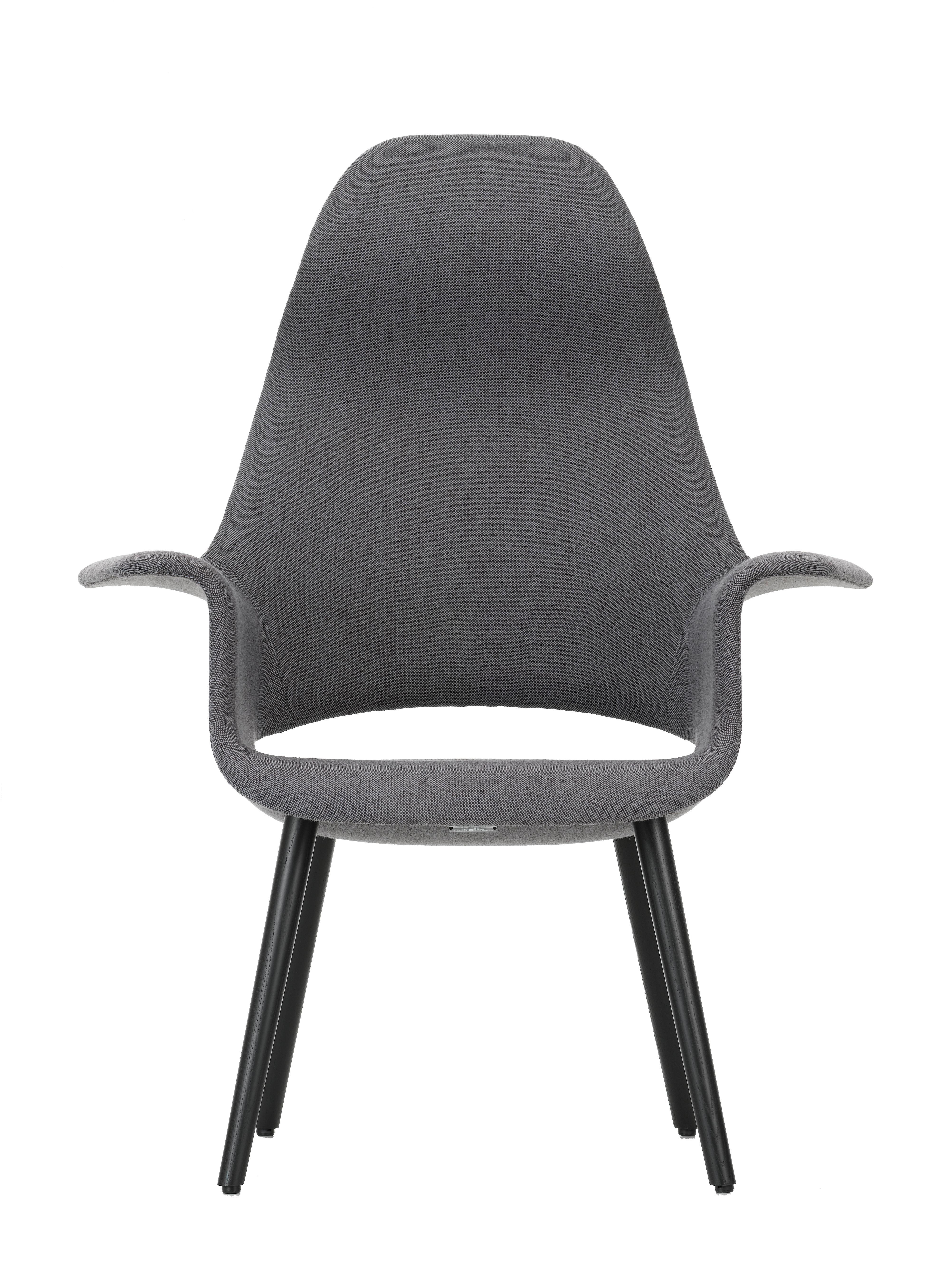 Modern Vitra Organic Highback Chair in Blue & Ivory by Charles Eames & Eero Saarinen For Sale