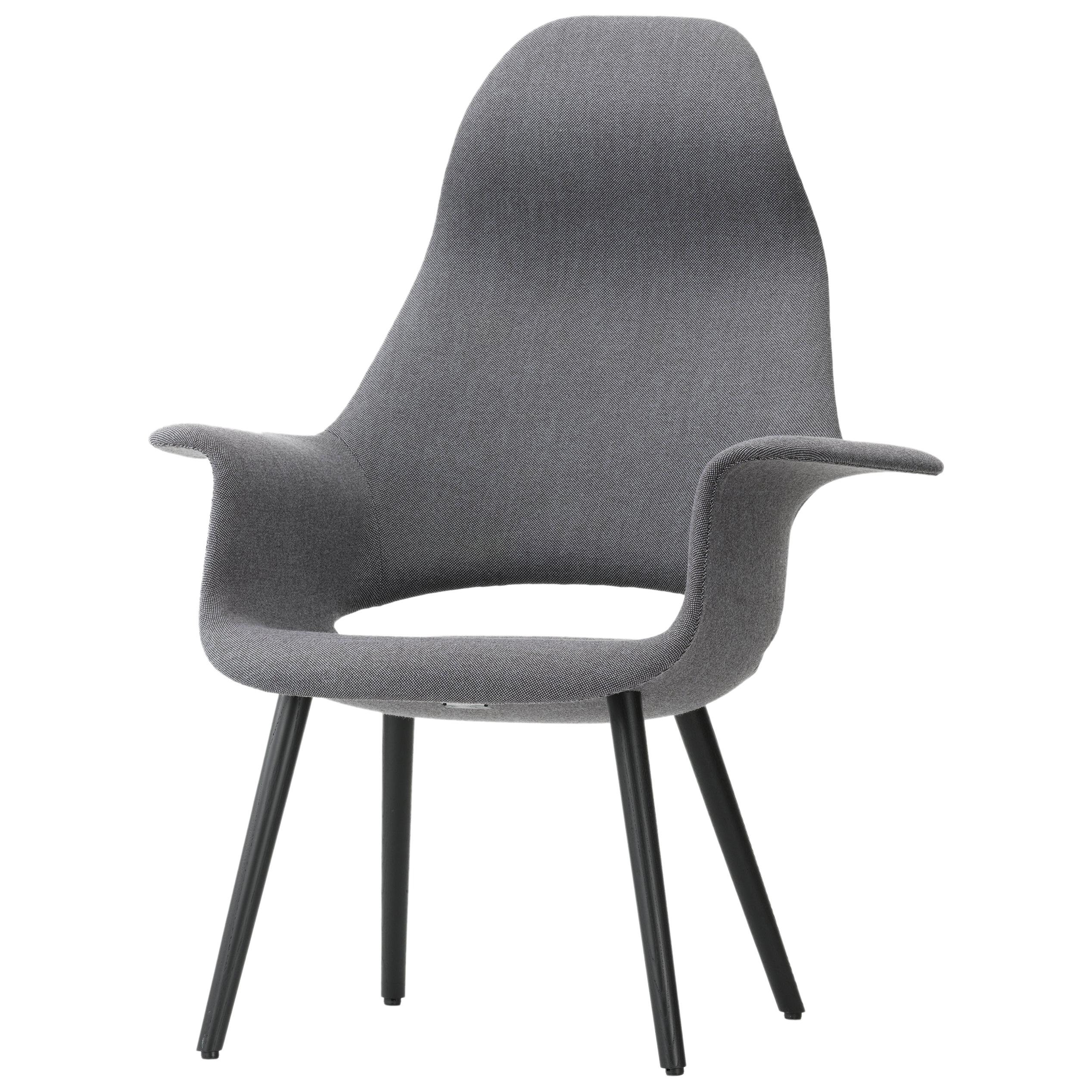Vitra Organic Highback Chair in Blue & Ivory by Charles Eames & Eero Saarinen For Sale