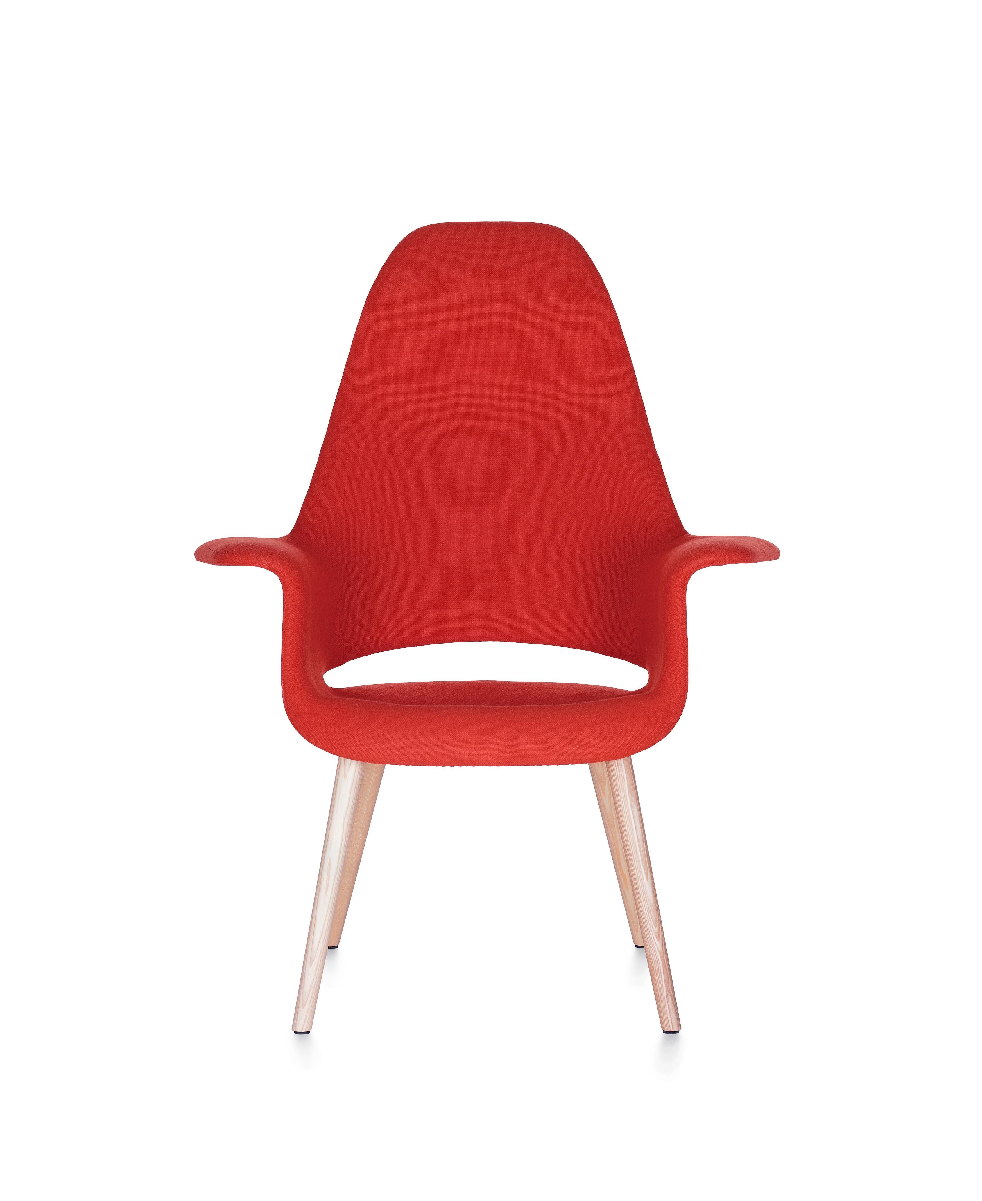 Modern Vitra Organic Highback Chair in Dark Orange by Charles Eames & Eero Saarinen For Sale