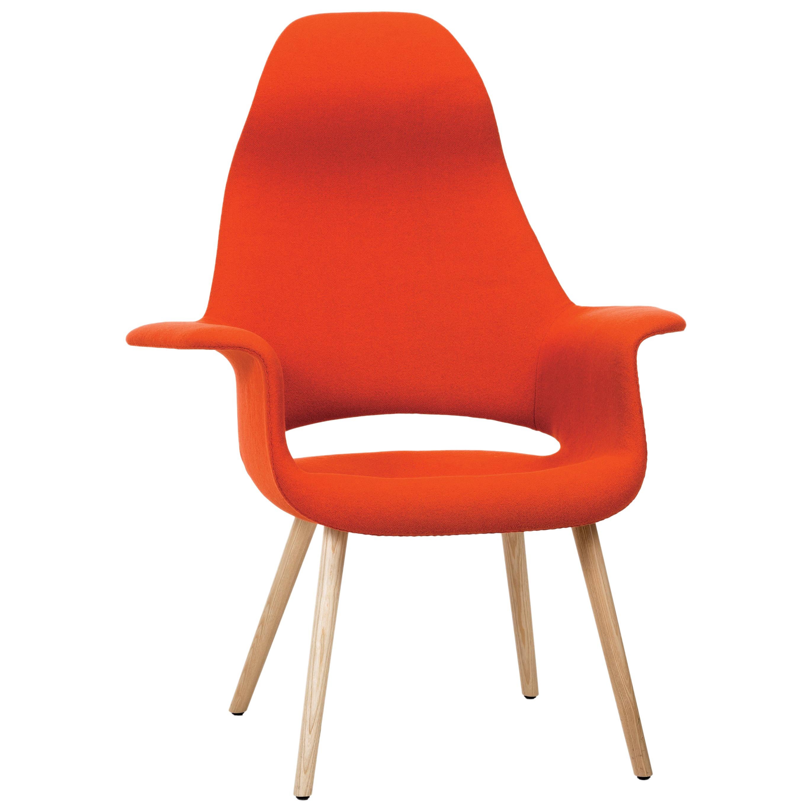 Vitra Organic Highback Chair in Dark Orange by Charles Eames & Eero Saarinen For Sale