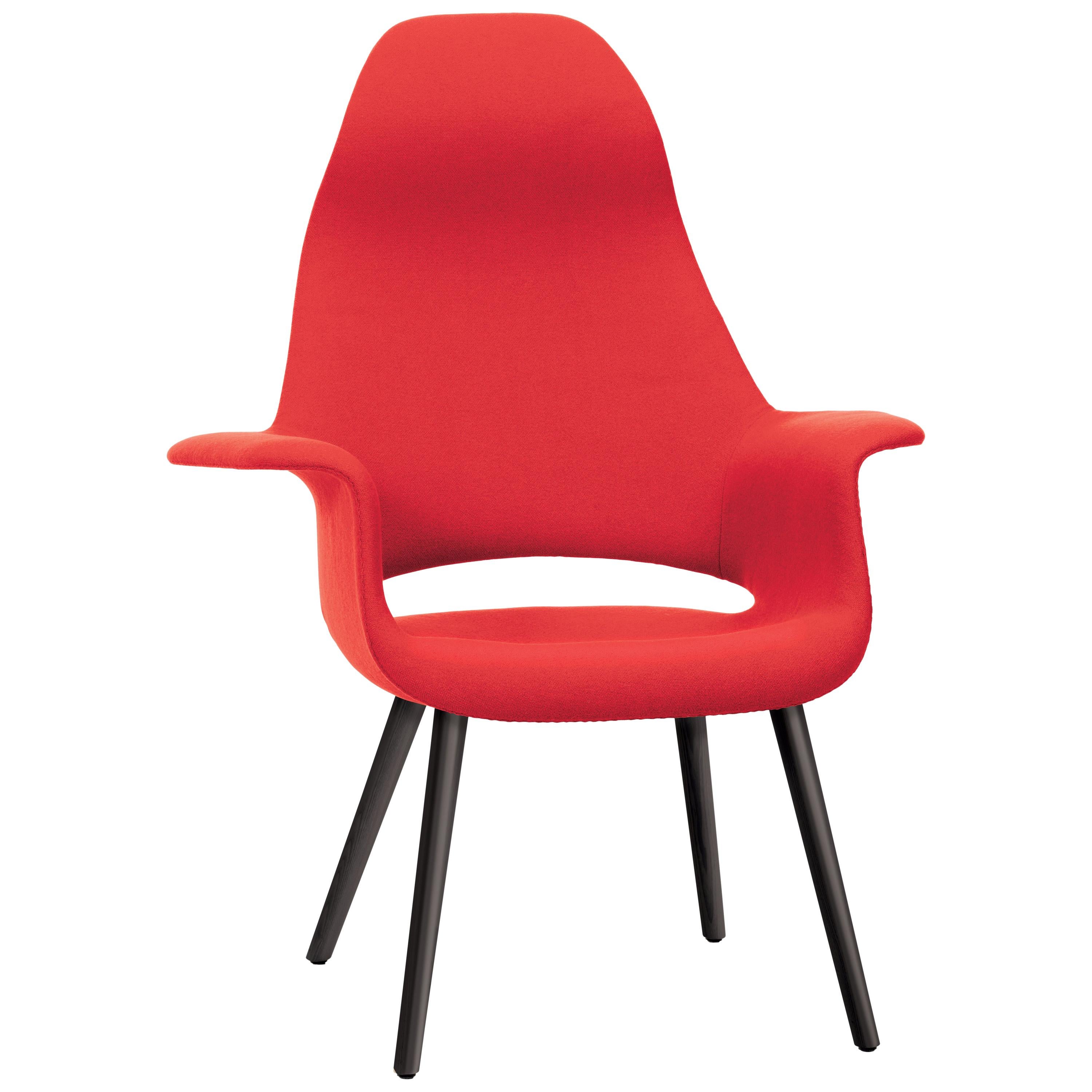 Vitra Bio-Stuhl mit hoher Rückenlehne in Rot von Charles Eames & Eero Saarinen im Angebot