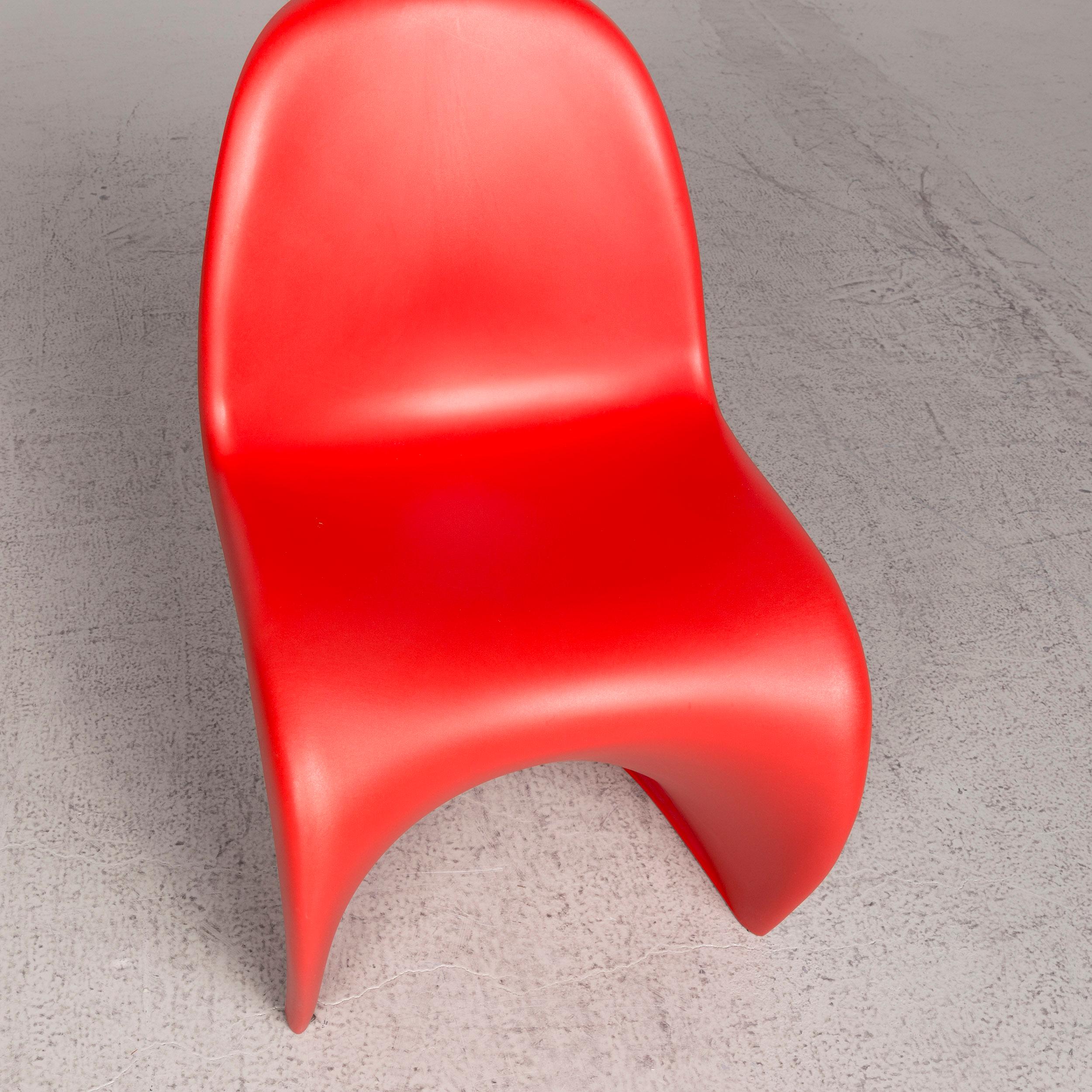 German Vitra Panton Chair Designer Plastic Armchair Red by Verner Panton Polyproypylen For Sale