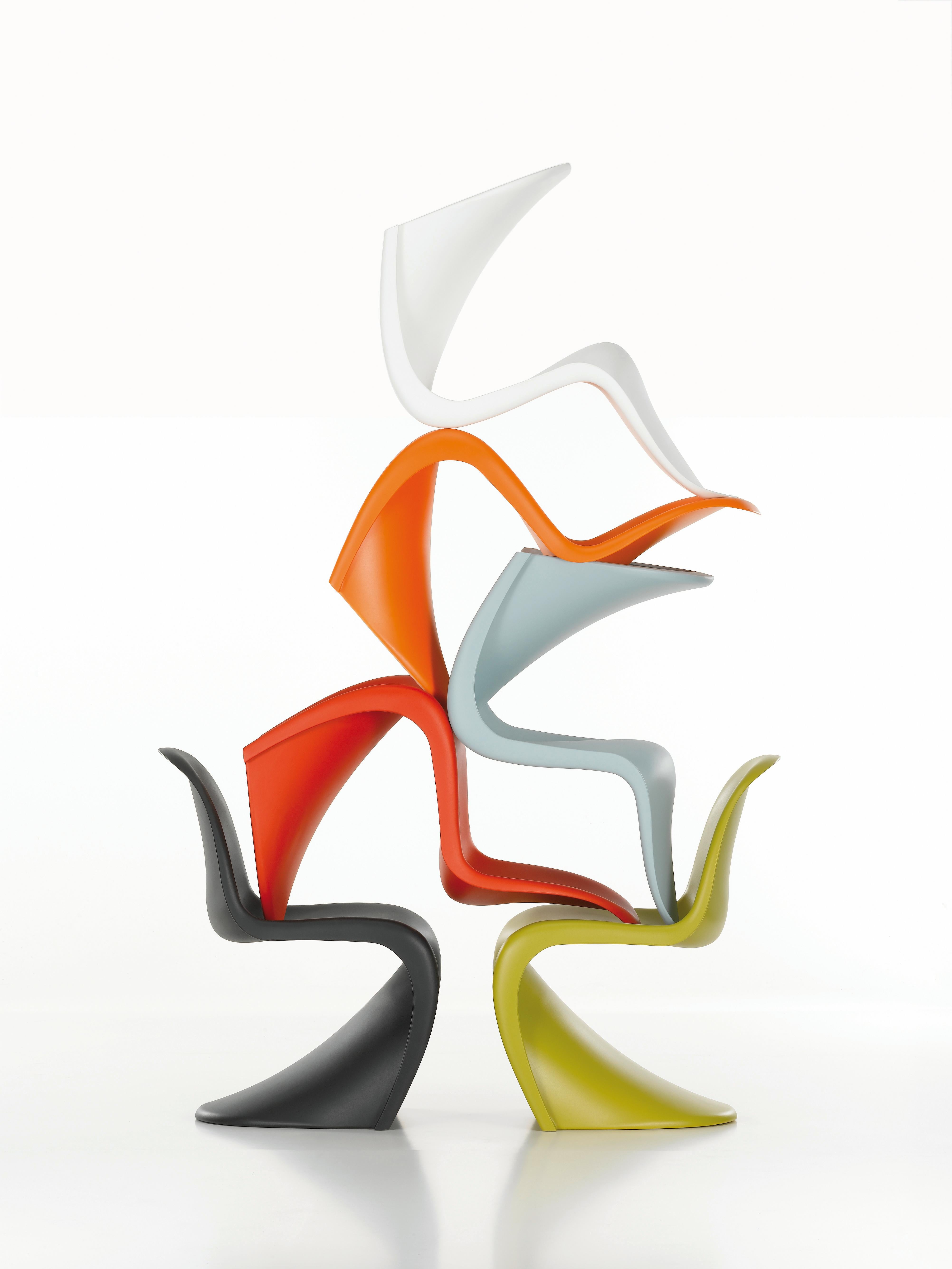 Swiss Vitra Panton Chair in Chartreuse by Verner Panton