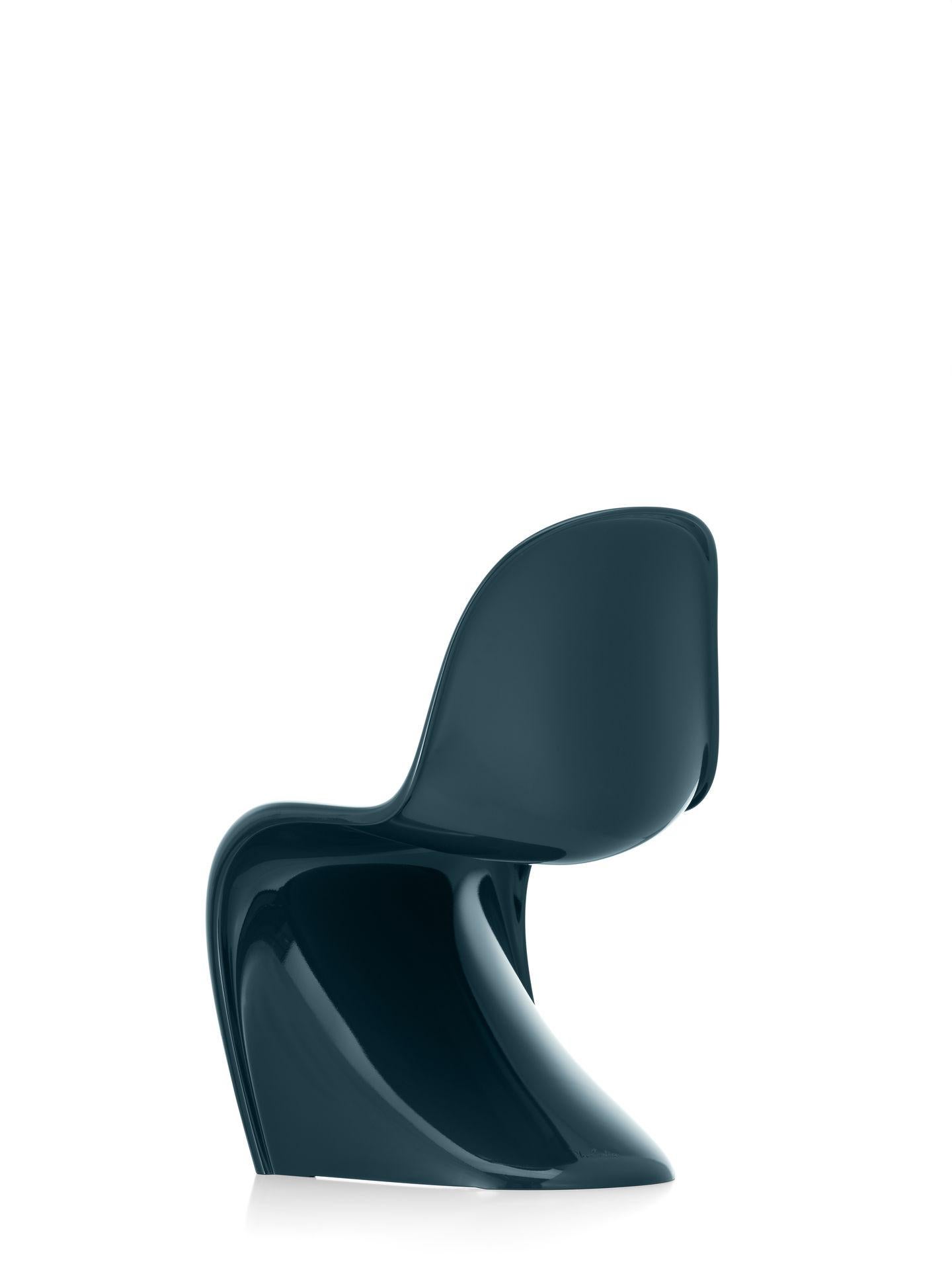 Swiss Vitra Panton Chair in Lacquered Petrol Blue by Verner Panton For Sale