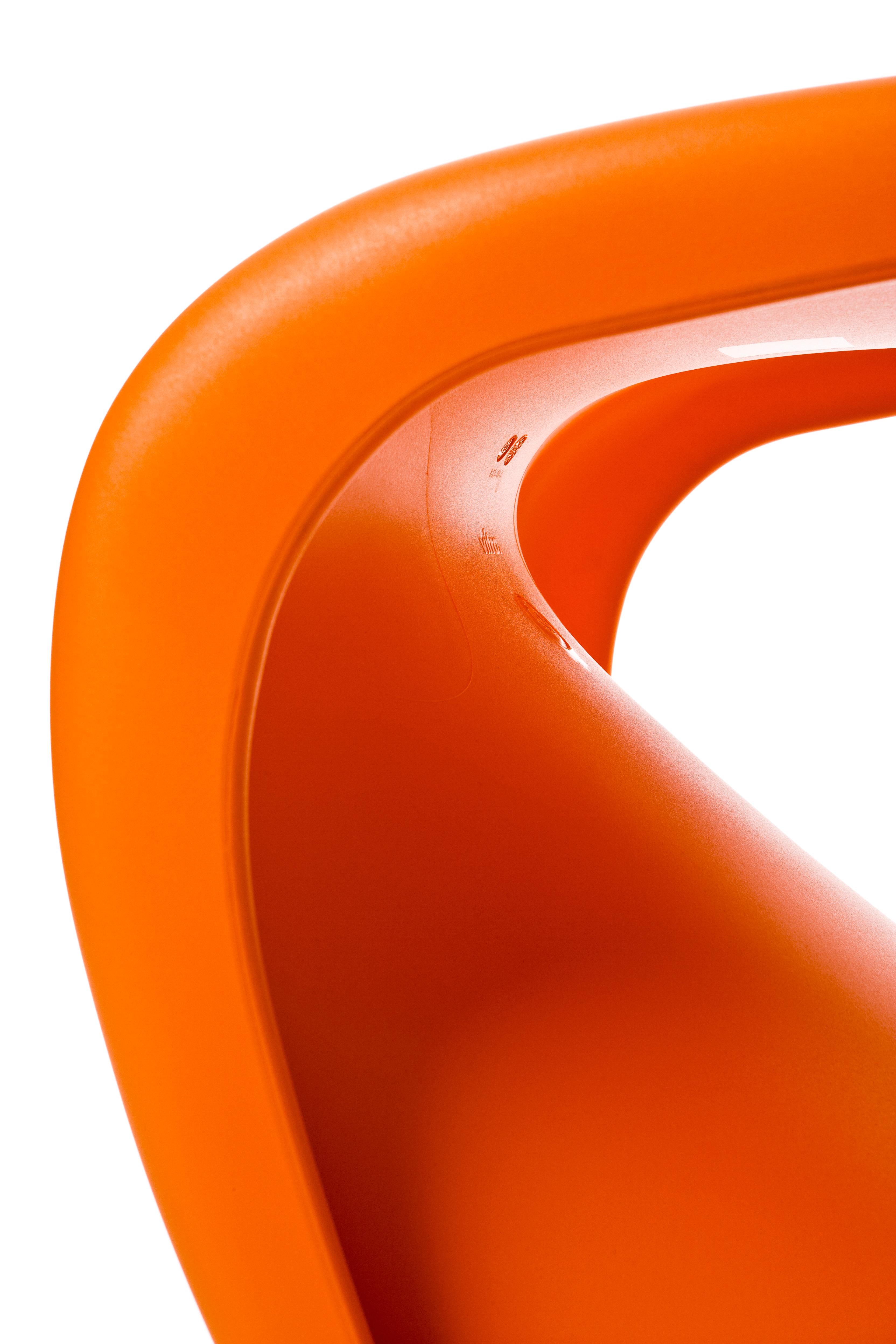 Modern Vitra Panton Chair in Tangerine by Verner Panton