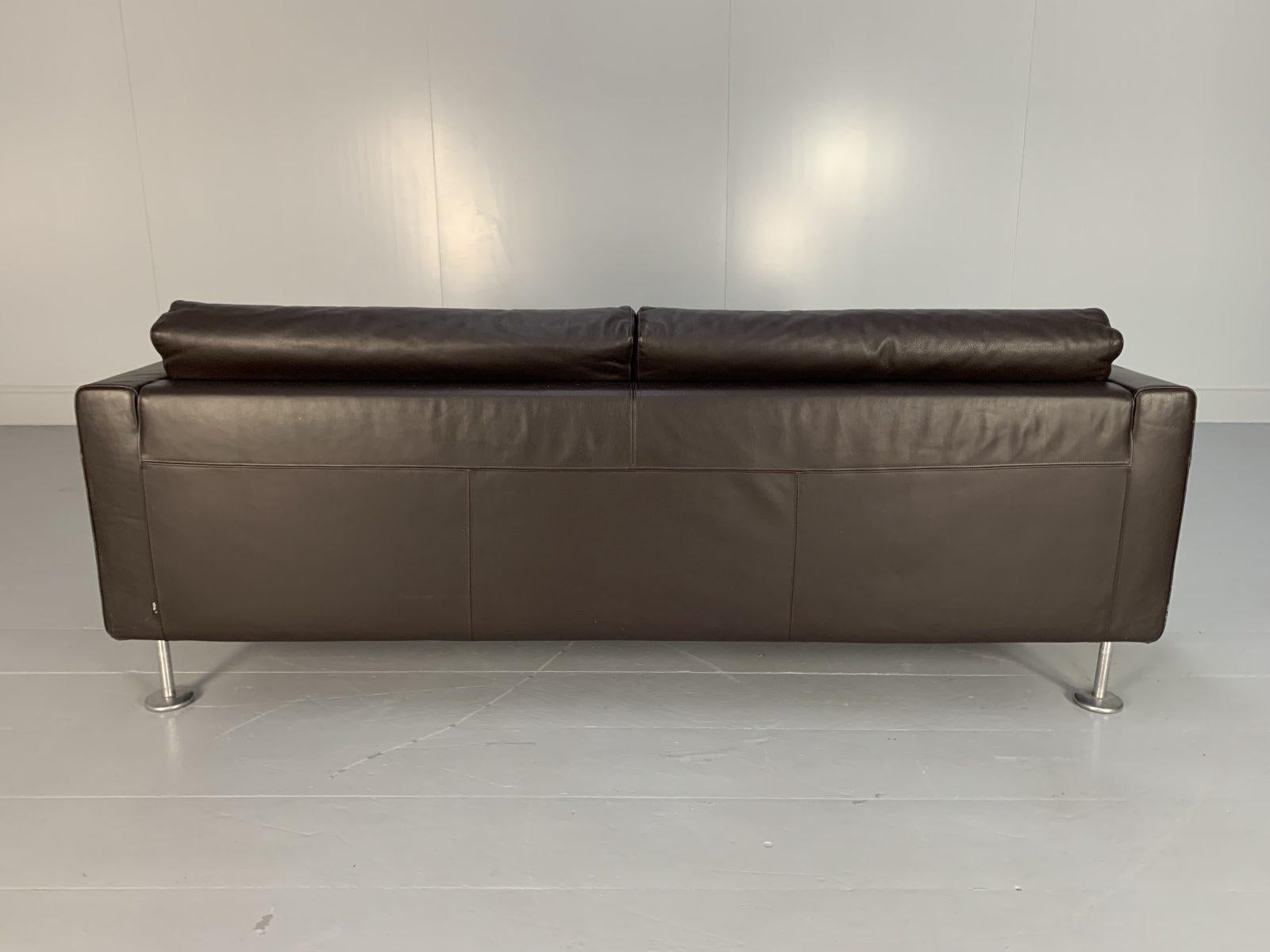 Vitra “Park” 2-Seat Sofa, in Dark Brown Leather In Good Condition For Sale In Barrowford, GB